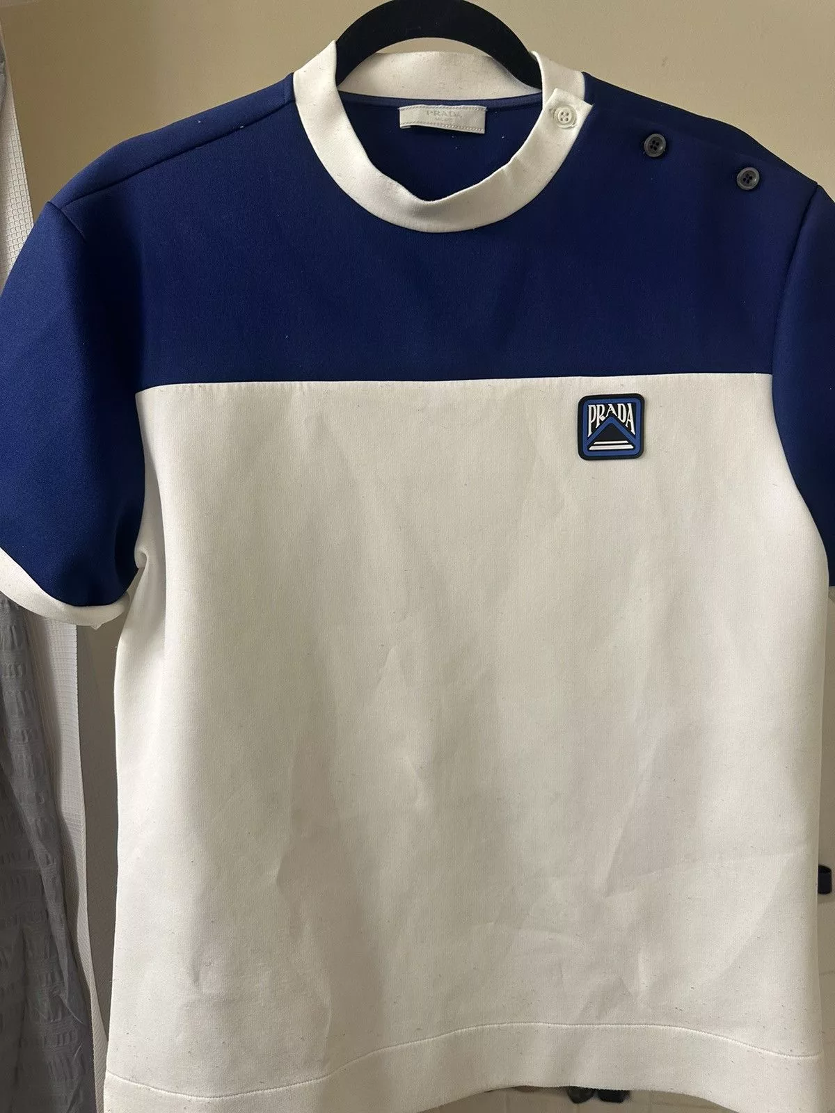 Prada Short Sleeve T Shirts SS18 Runway Prada Shirt Size M Blue