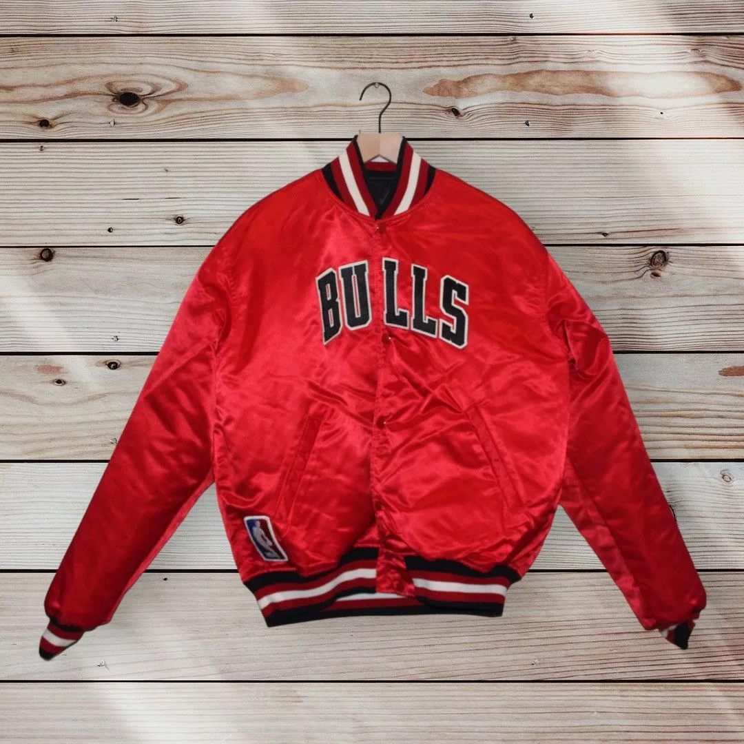 Starter Bombers Starter × Vintage Vintage 90s Chicago Bulls Reversible Satin Starter Jacket Multi