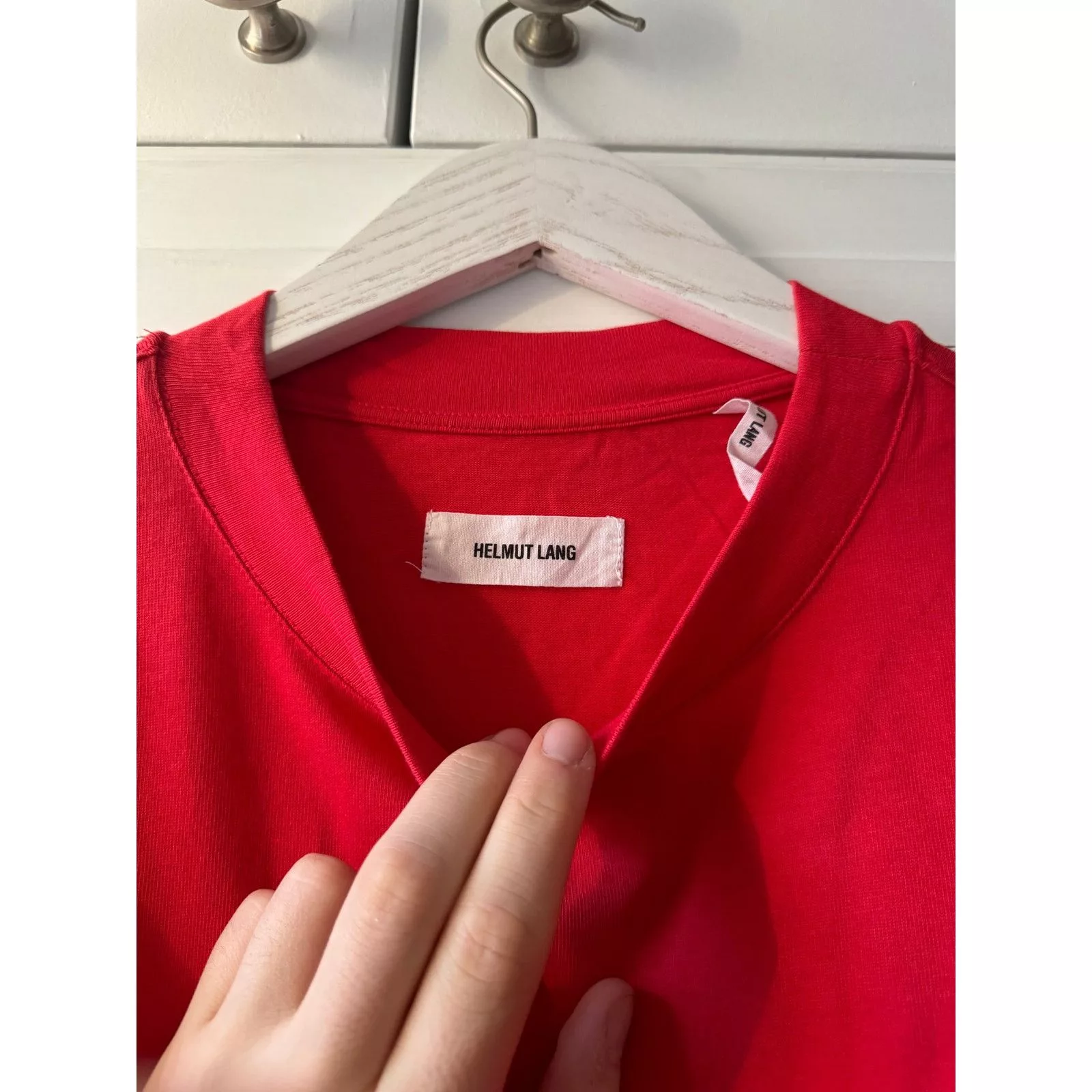 Helmut Lang Short Sleeve T Shirts Helmut Lang Red Shirt