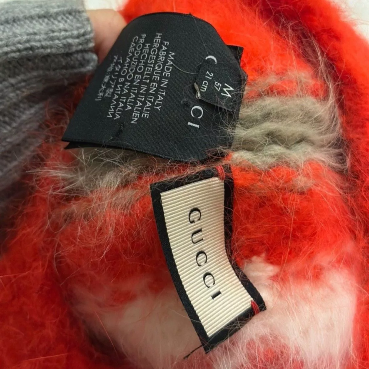 Gucci Hats GUCCI runway Angora Beret Orange