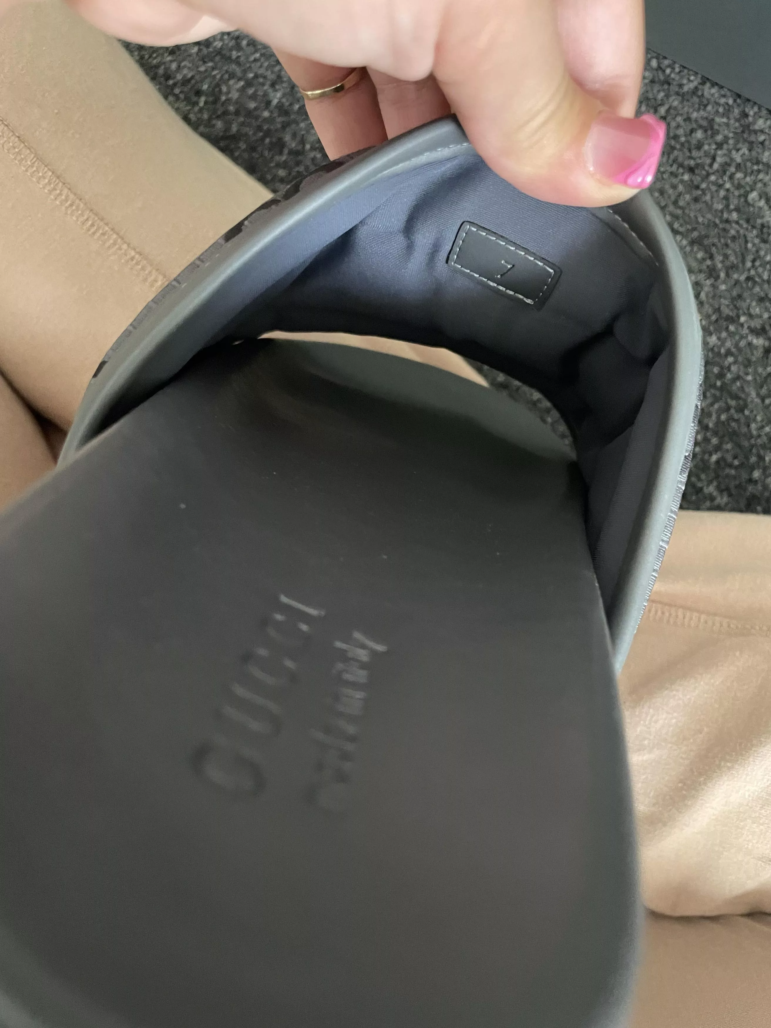 Gucci Sandals GUCCI RIPSTOP GG SLIDE Black