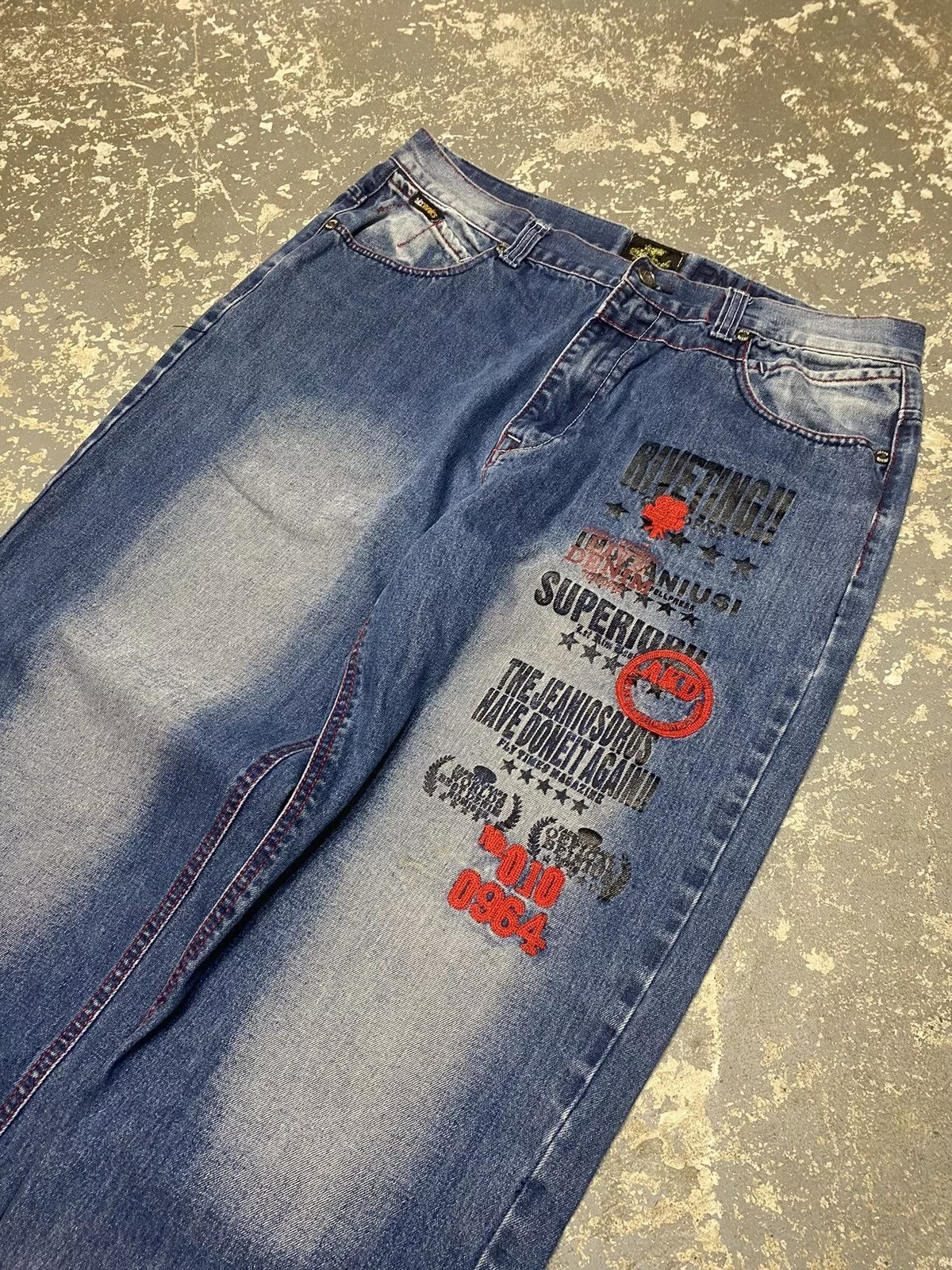 JNCO Denim JNCO × Southpole × Vintage Vintage Akademiks Embroidered Baggy Denim Jean Pants Blue