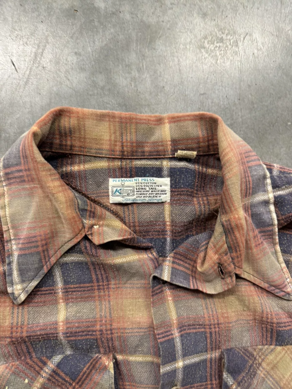 Vintage Shirts Button Ups Vintage 70s Plaid Flannel Blue