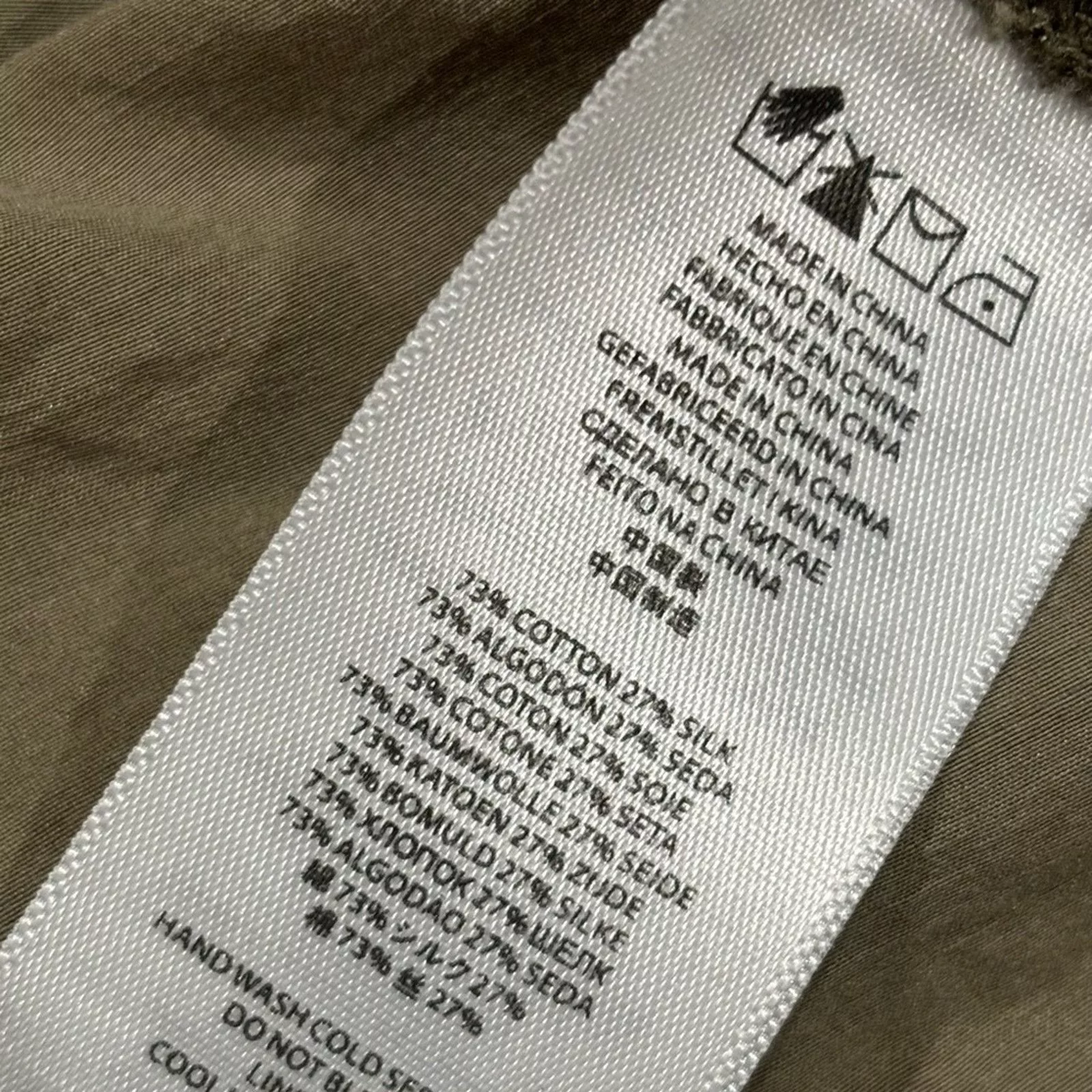 Michael Kors Short Sleeve T Shirts MICHAEL KORS Olive Green Button-Up Utility Blouse Sz S