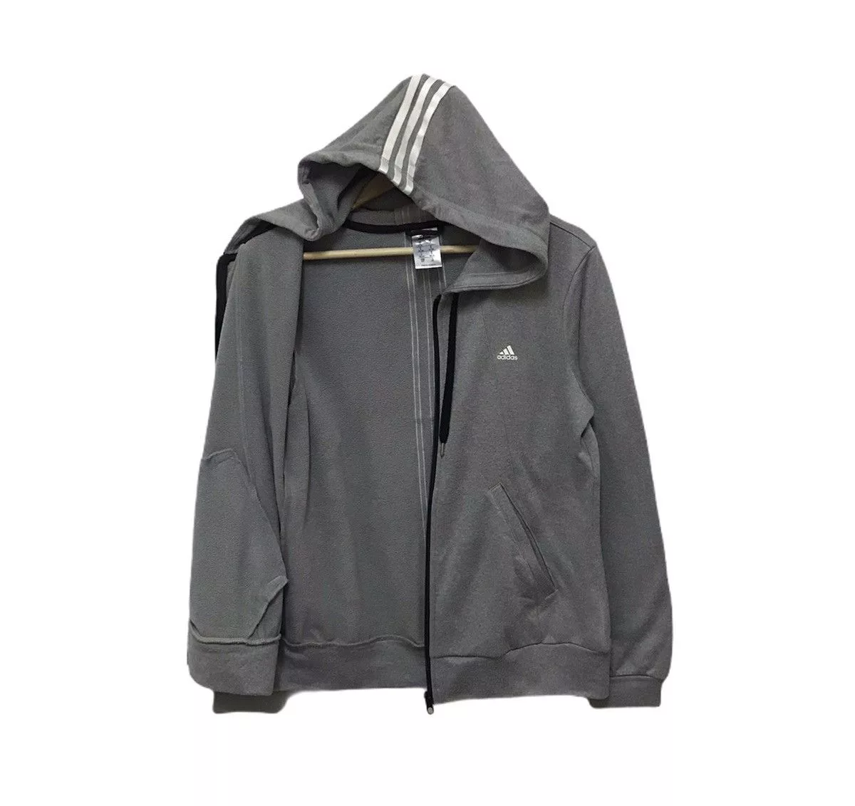 Adidas Sweaters Knitwear Vintage Adidas Hoodie Sweater Jacket Small Logo Gray Sportswear