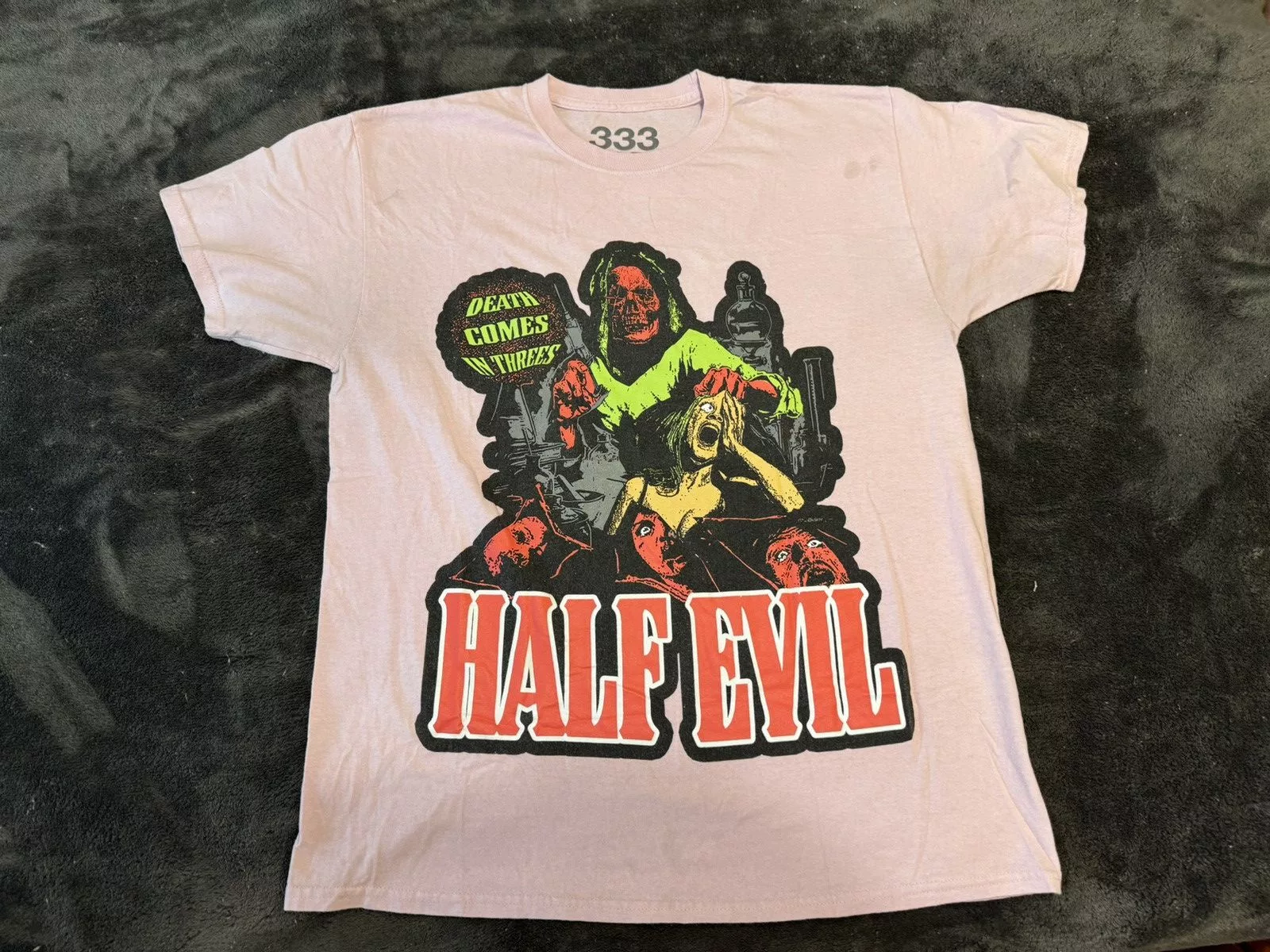 Half Evil Short Sleeve T Shirts Half Evil tee Pink