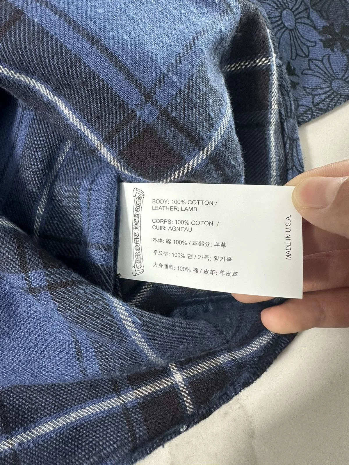 Chrome Hearts Shirts Button Ups 🔥Chrome Hearts Blue Cross Print Silver Button Shirt🔥