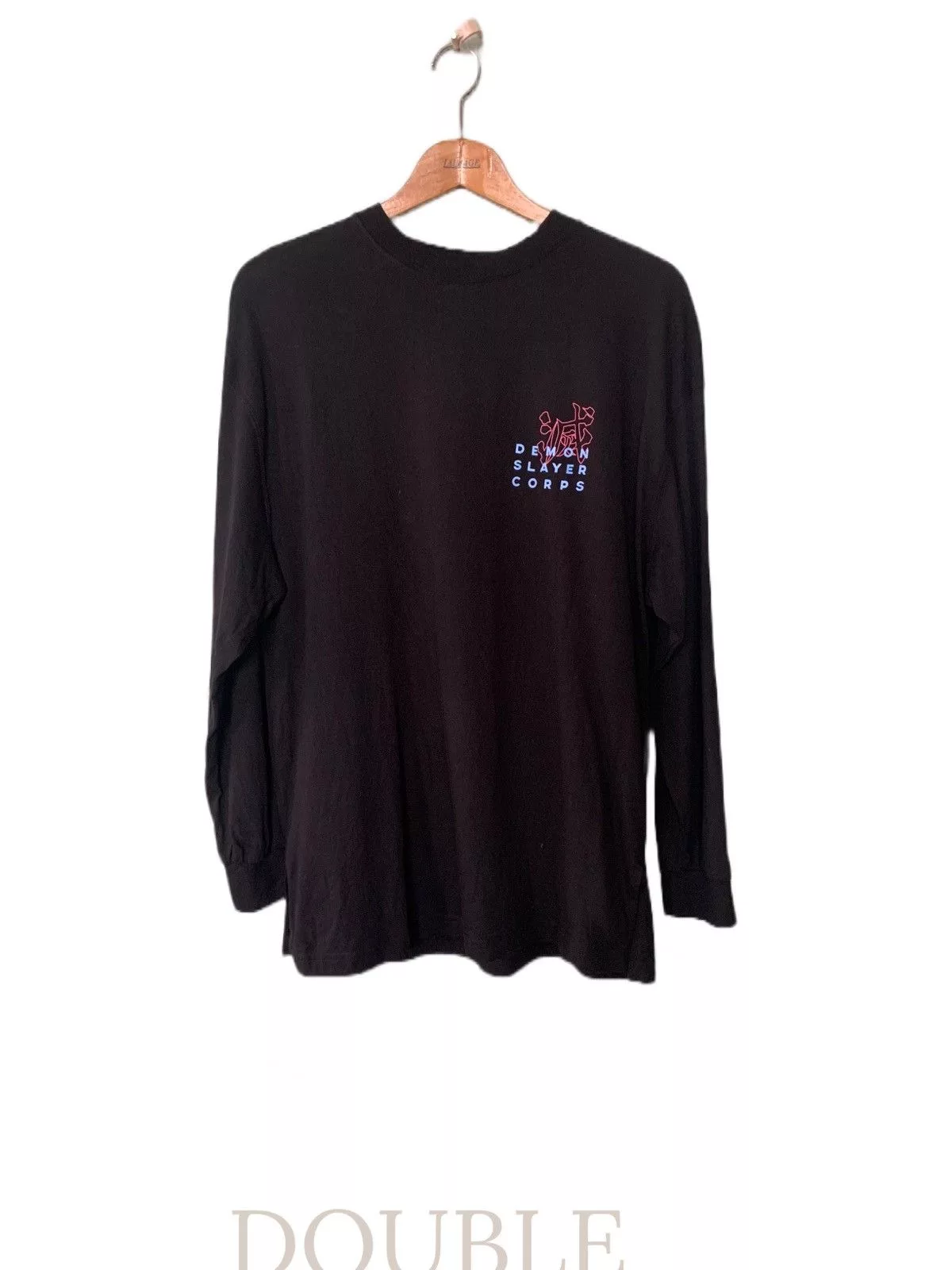 Anime Long Sleeve T Shirts Anime × GU × Japanese Brand Gu x Demon Slayer Hashira Corps Long Sleeve Shirt Black