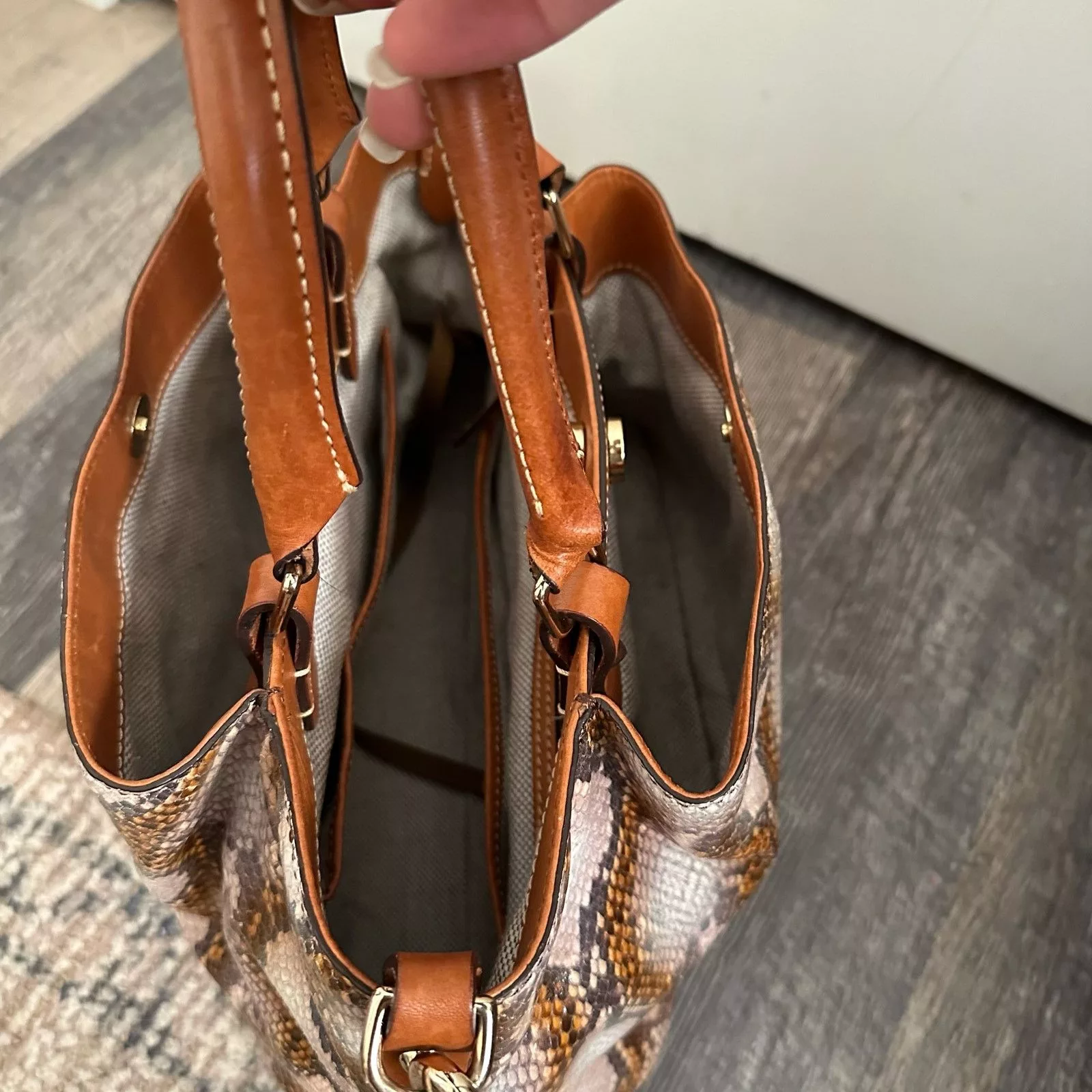Dooney & Bourke Crossbody Bags Dooney & Bourke City Python Embossed Leather Barlow Satchel Multi