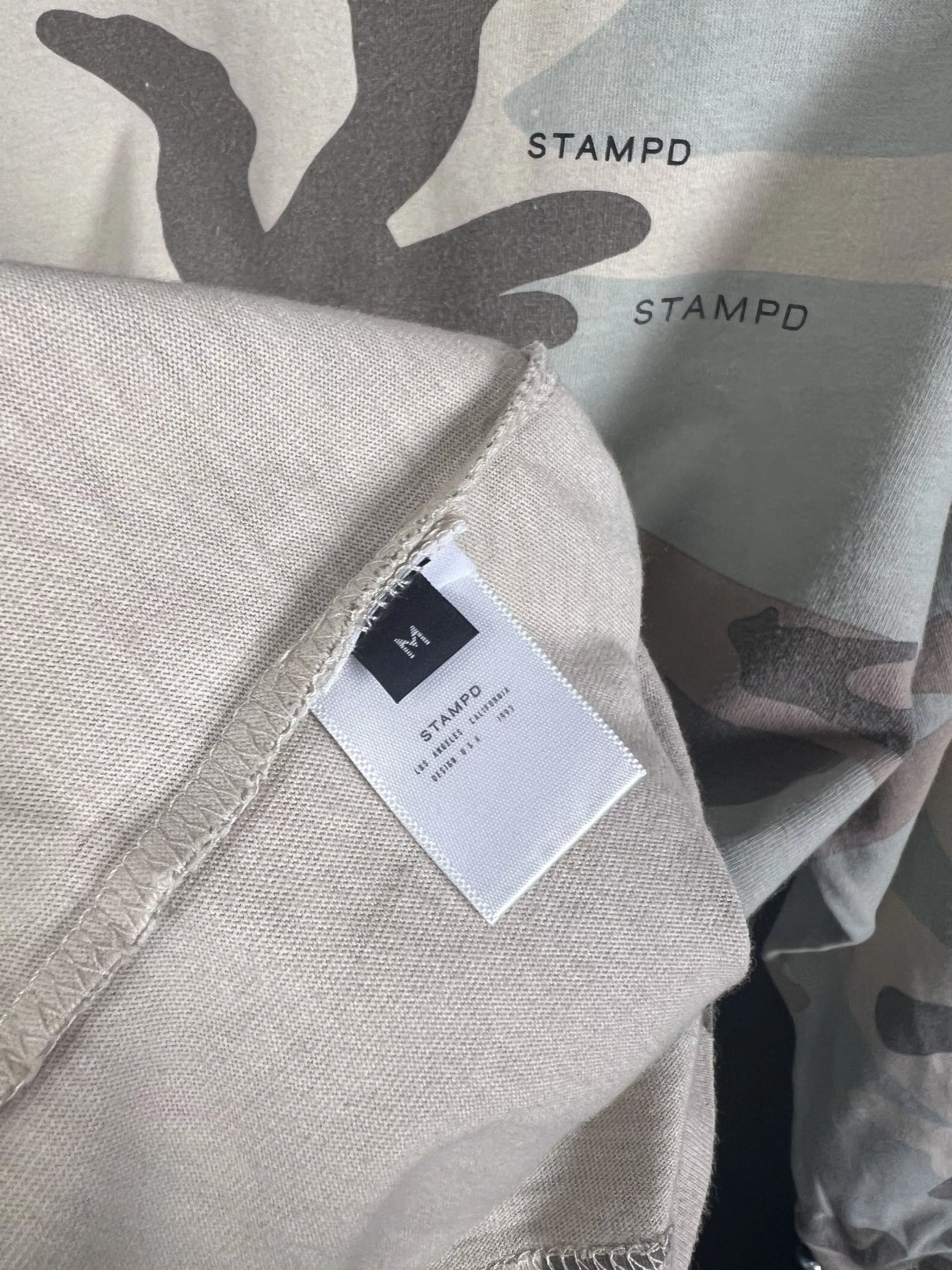 Stampd Long Sleeve T Shirts STAMPD CAMO PALM RELAXED LS TEE Size M Multi