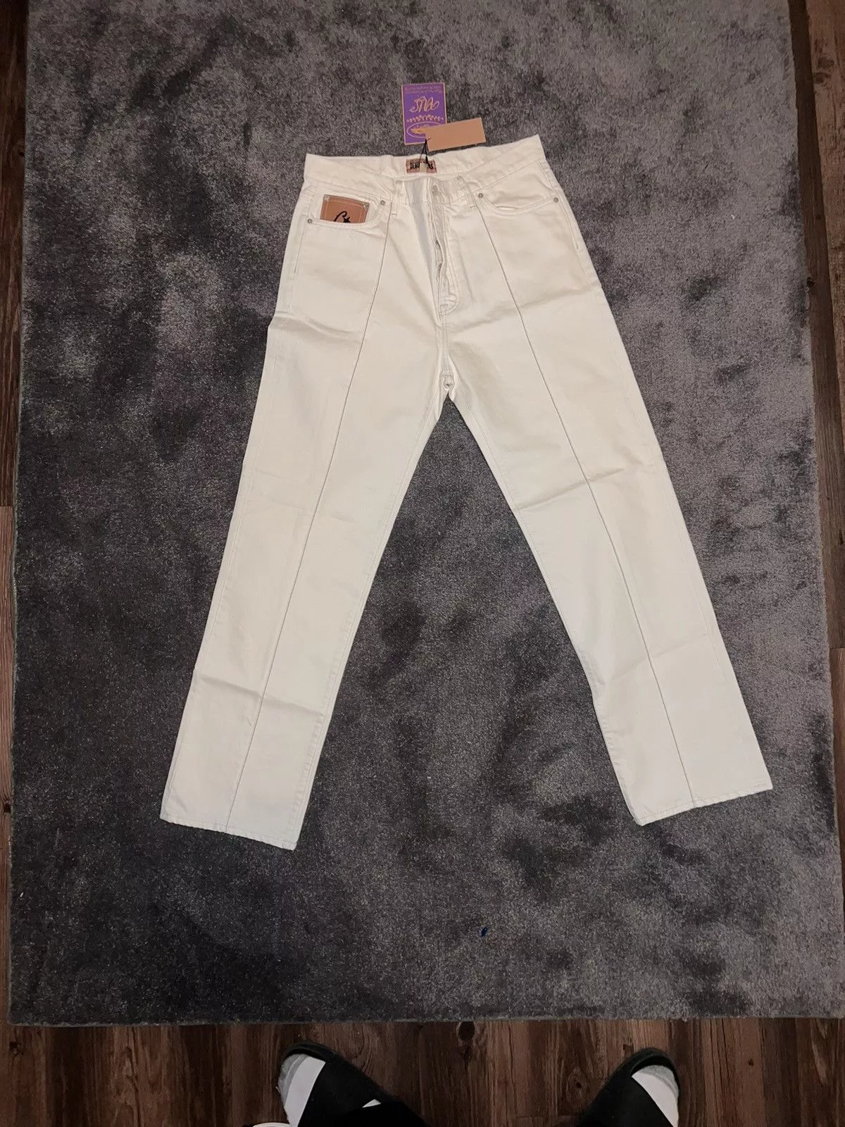 Corteiz Denim Corteiz C-Star Stitch- Down Jeans White