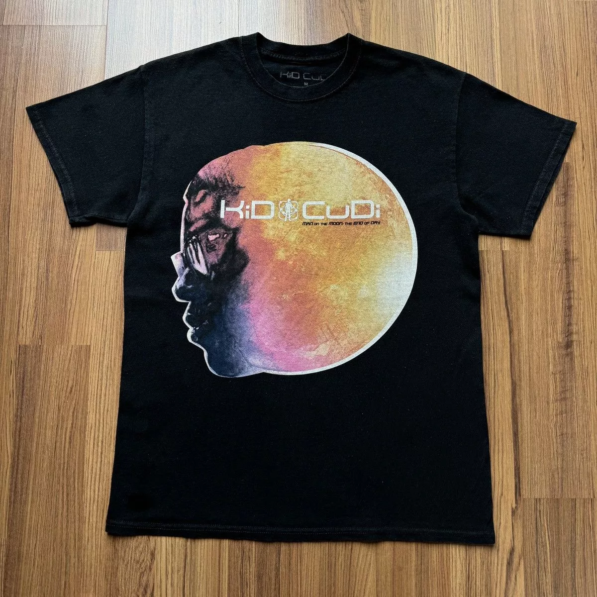 Kid Cudi Short Sleeve T Shirts Kid Cudi × Rap Tees × Vintage Kid Cudi Man On The Moon The end of day rap tee hip hop rare Black