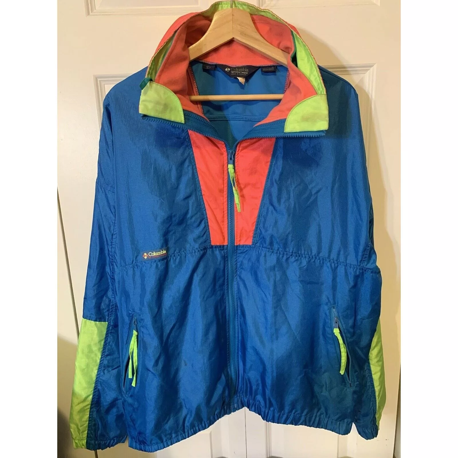 Columbia Light Jackets Vtg Columbia Men’s Sz L Radial Sleeve Zip Up Ski Jacket Neon Multi