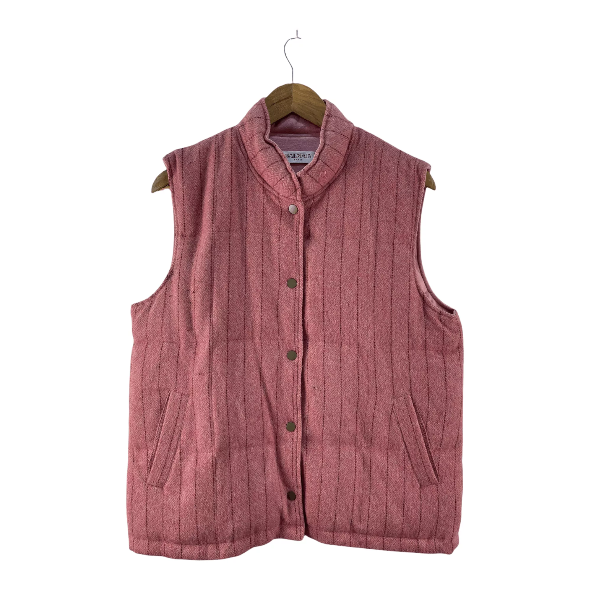 Balmain Vests Balmain Paris Wool Vest Pink