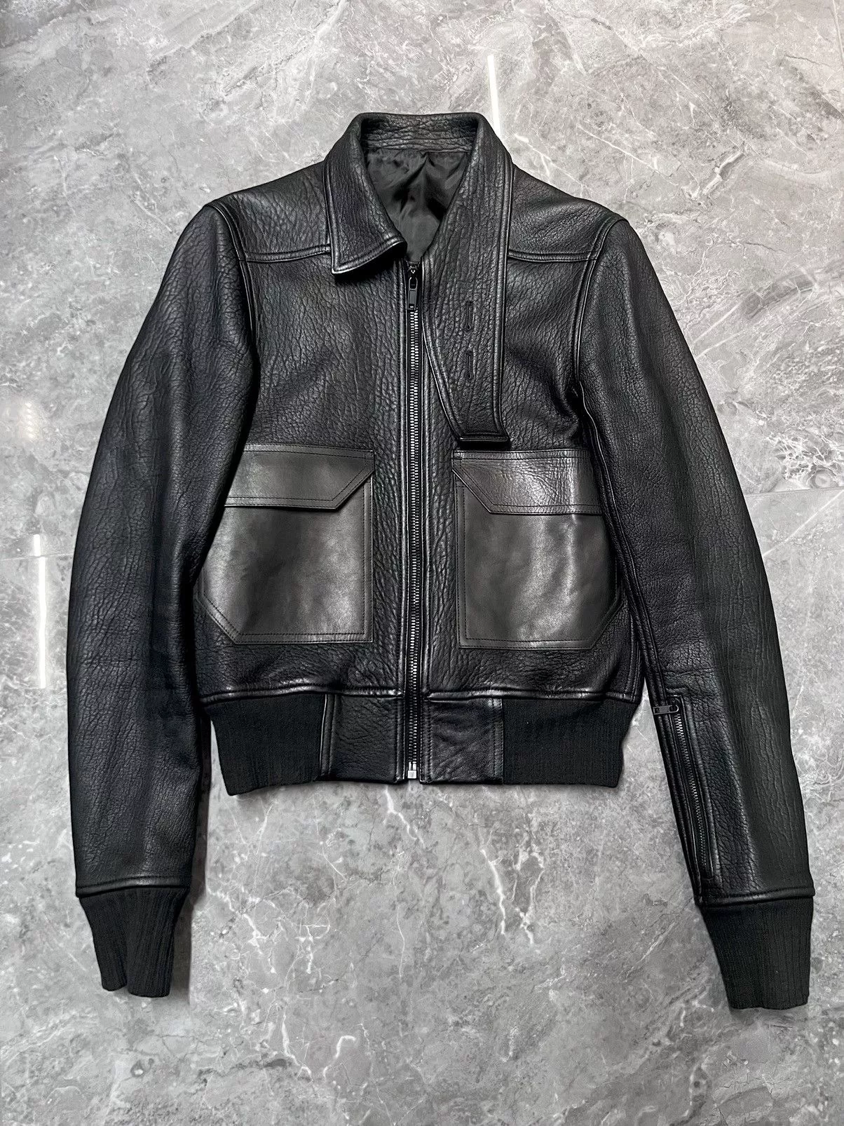 Rick Owens Leather Jackets Rick Owens FW16 glitter trench leather jacket sz 50 Black
