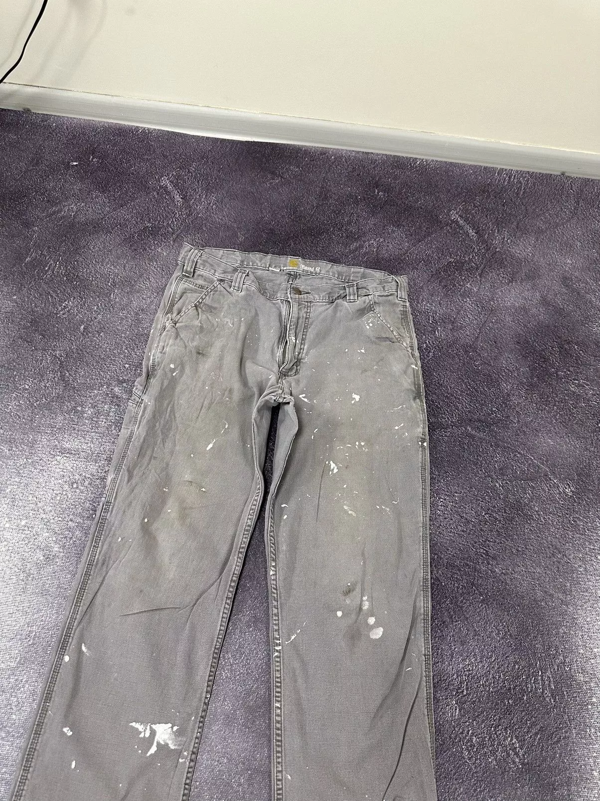 Carhartt Denim Vintage Carhartt Work Gray Painted Hype Baggy Pants Jeans Streetwear