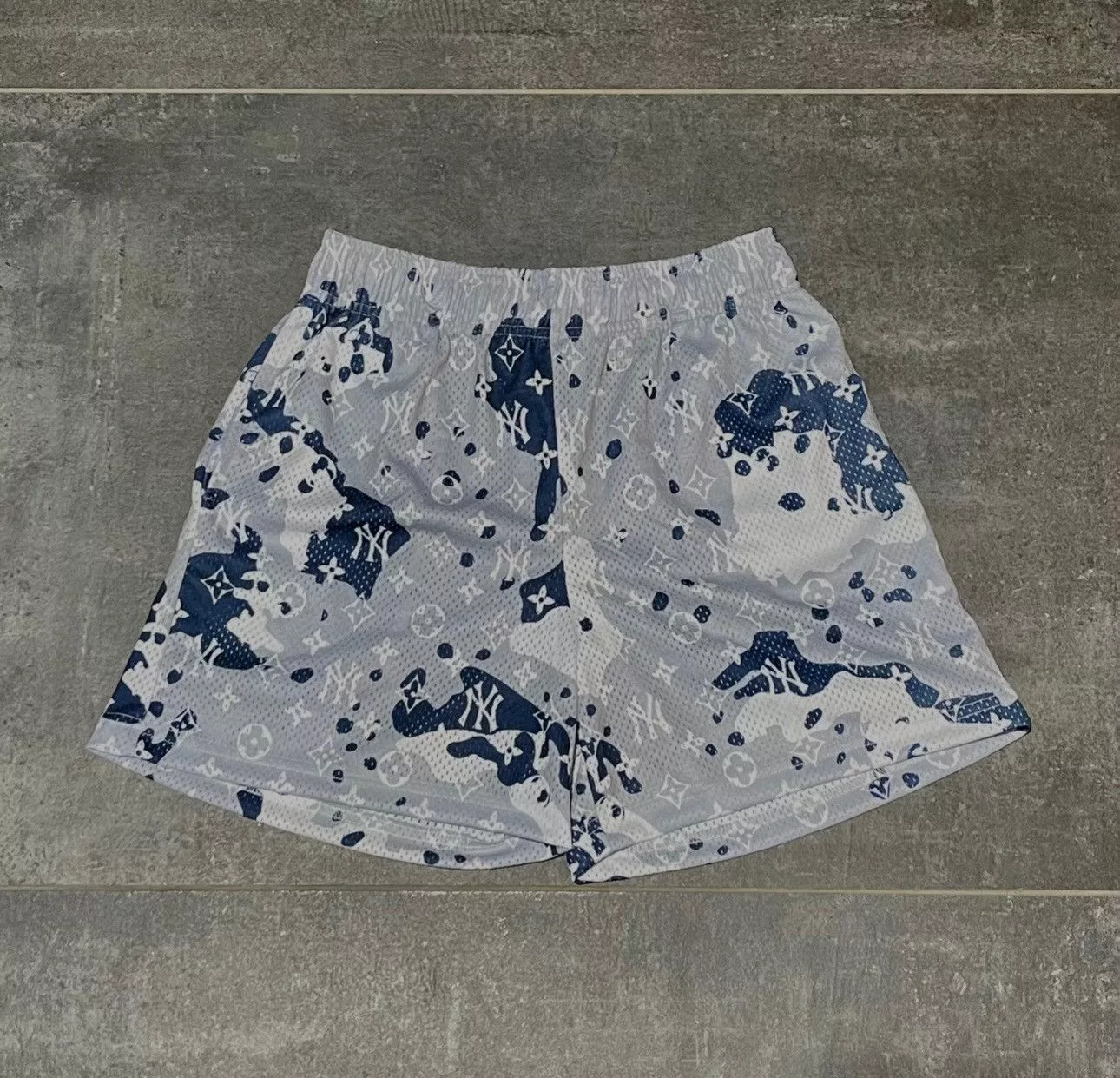 Bravest Studios Shorts Bravest Studios ‘Snow Camo / LV / Yankees’ Shorts / X-LARGE White