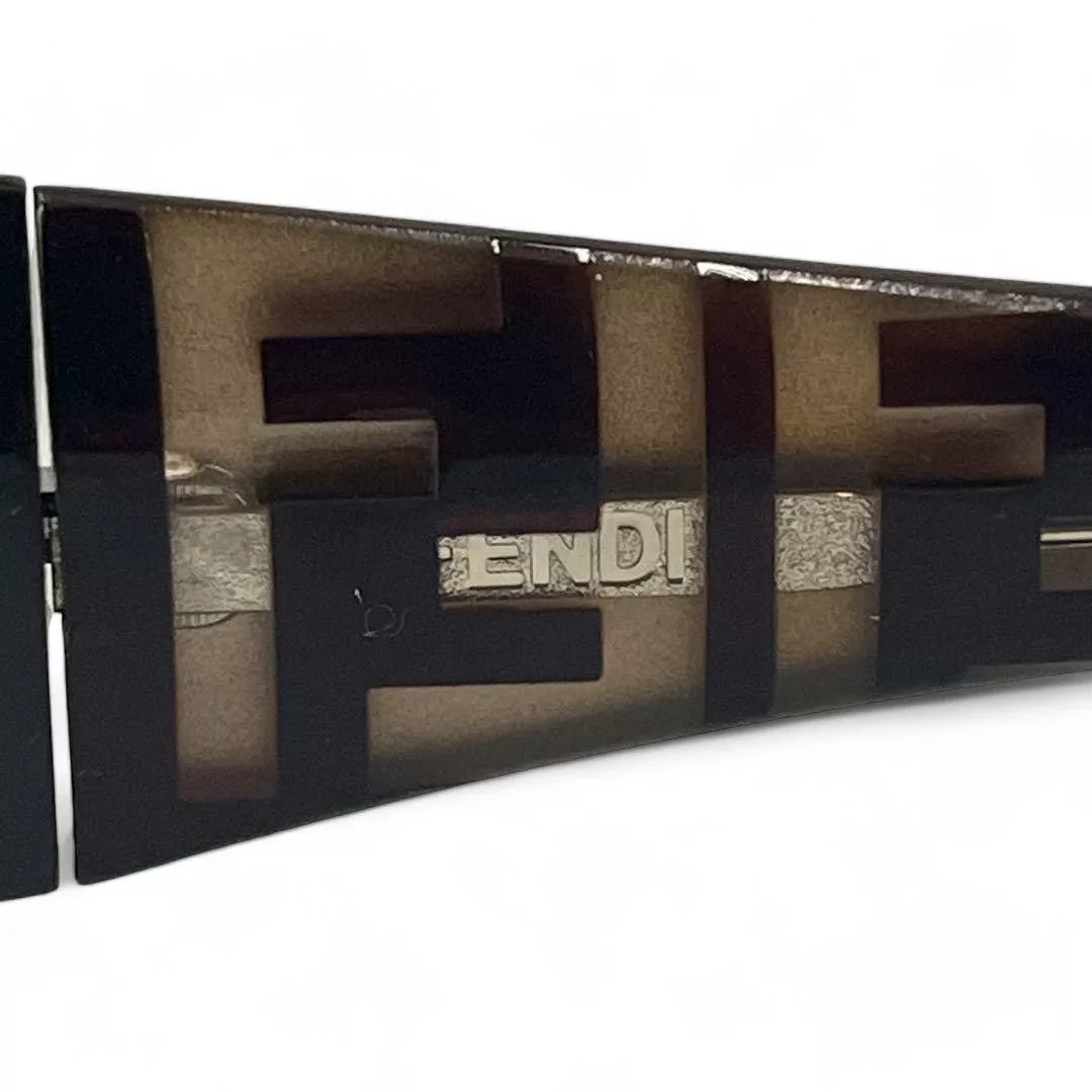 Fendi Glasses Fendi - Sunglasses Brown Zucca Pattern Plastic