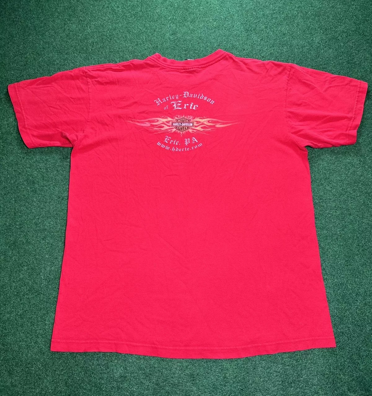 Harley Davidson Short Sleeve T Shirts Y2K Harley Davidson Spider Web Biker Retro Halloween T Shirt Red