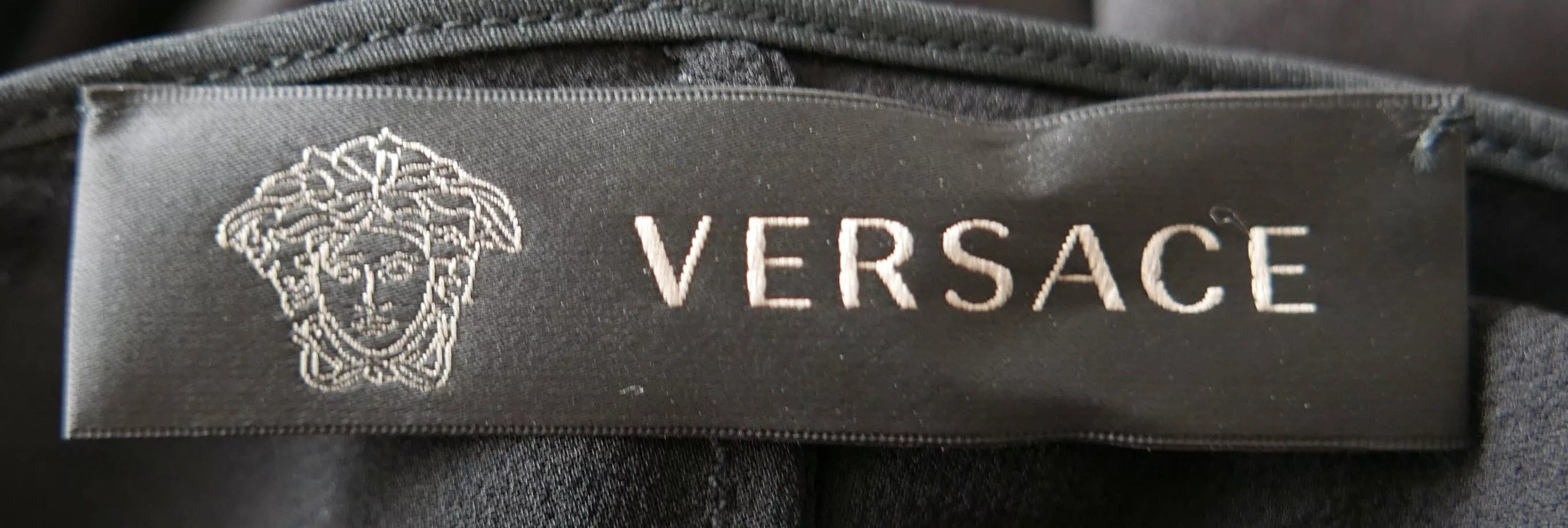 Versace Midi Dresses Versace SS19 black silk double layer slip dress