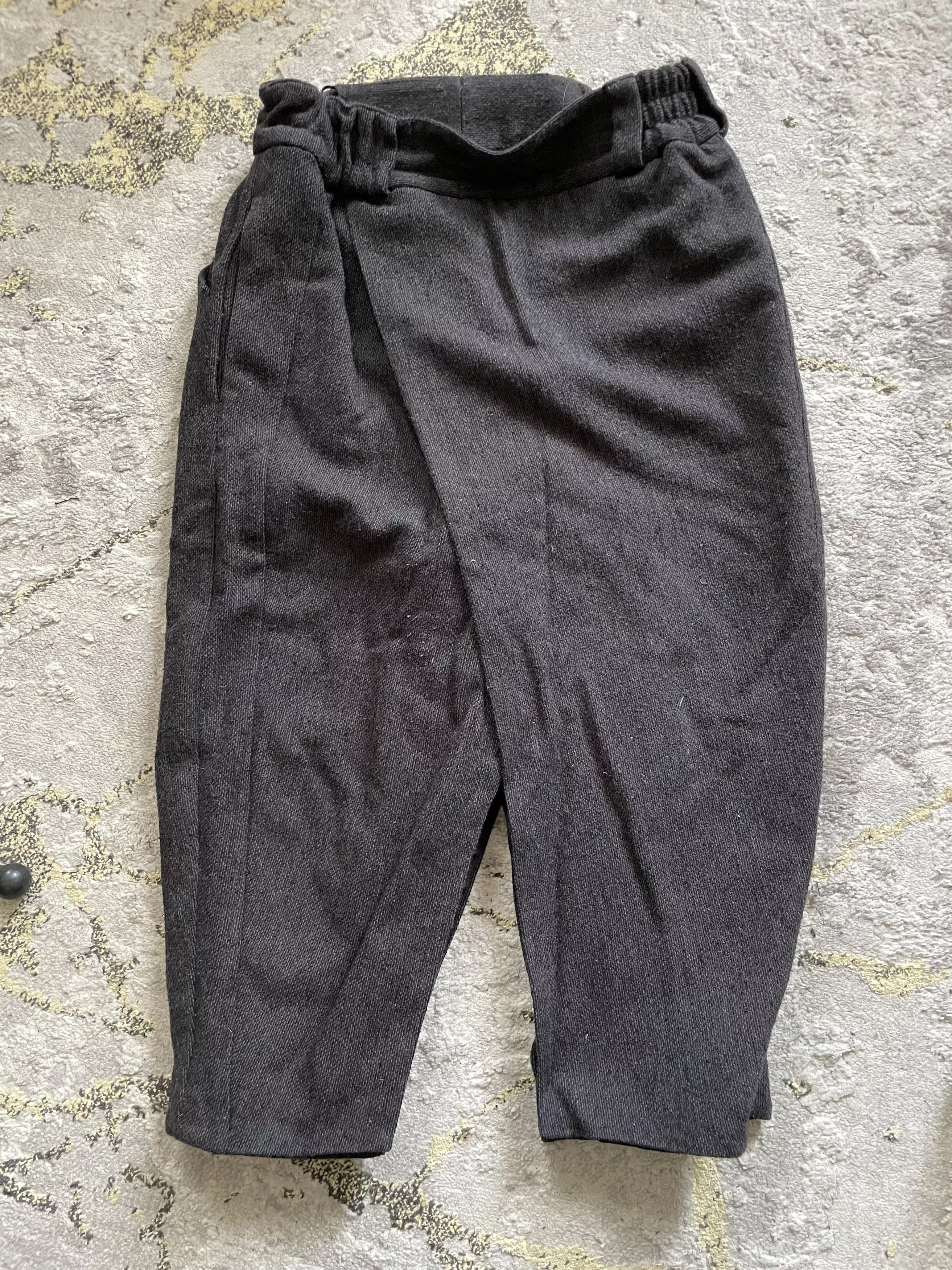 Devoa Casual Pants Devoa Wool Hakama Pants Black