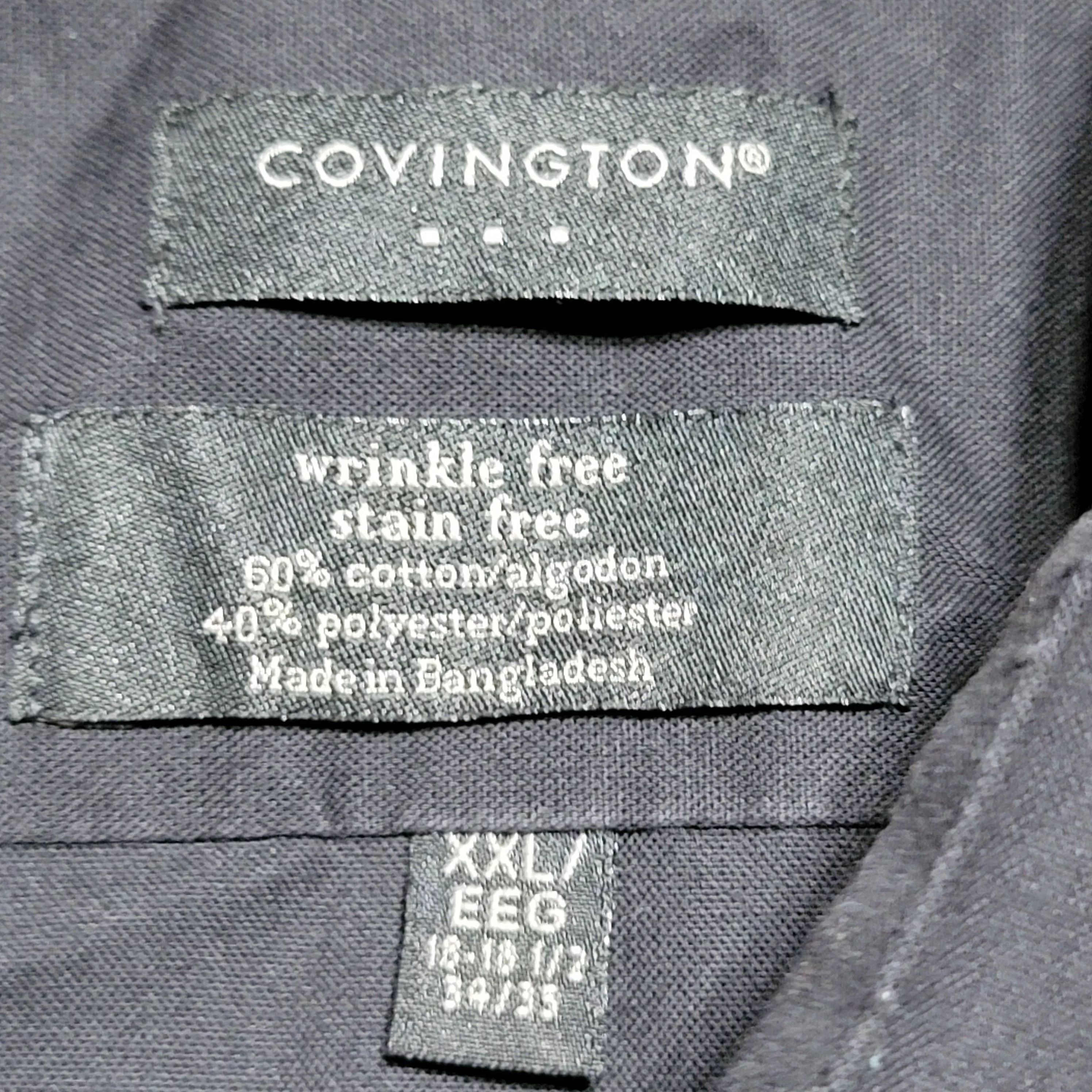Covington Shirts Button Ups Covington Full Button LS Black - Size XXL