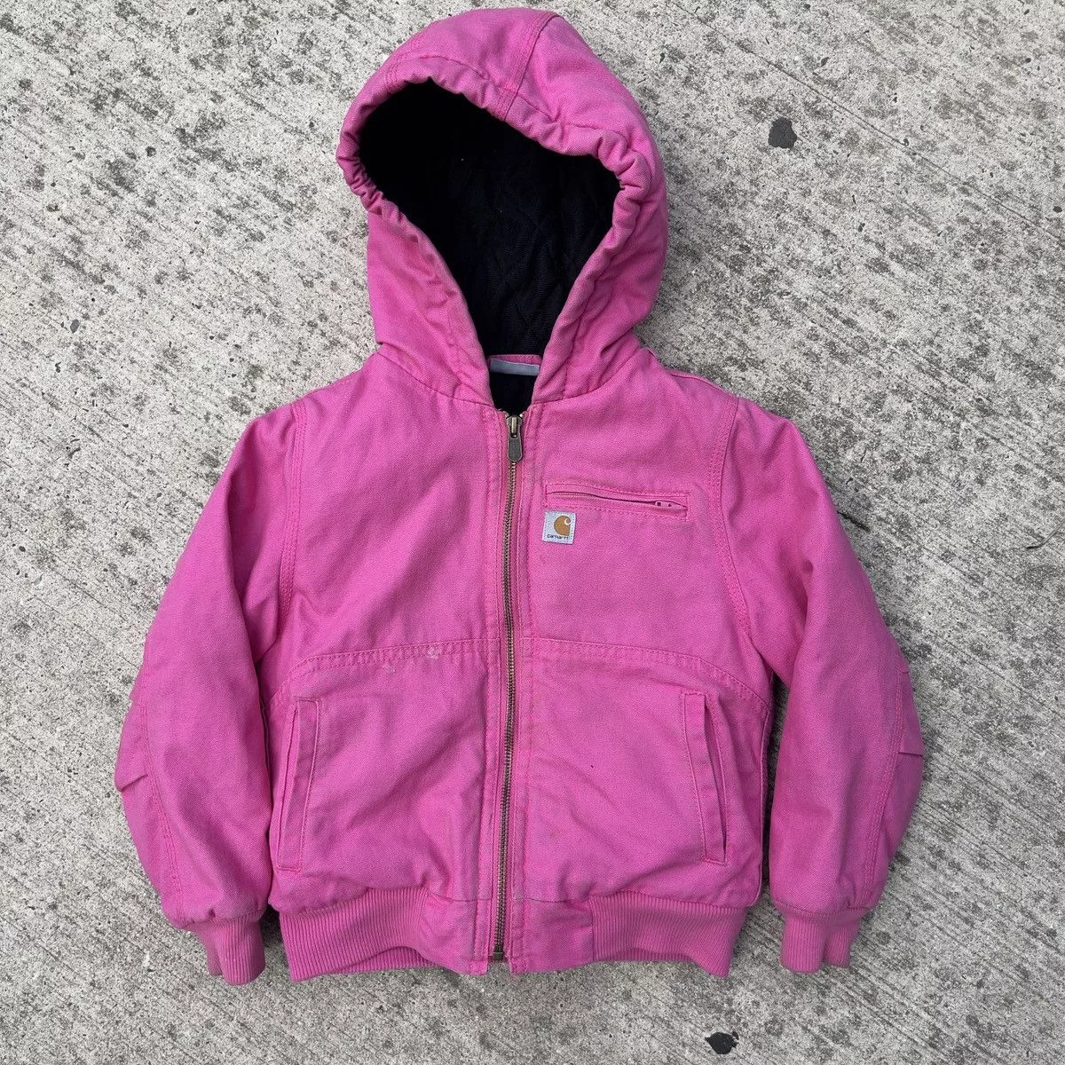 Carhartt Jackets Carhartt × Vintage Vintage Pink CARHARTT Black Insulated Quilted Kids Jacket Streetwear