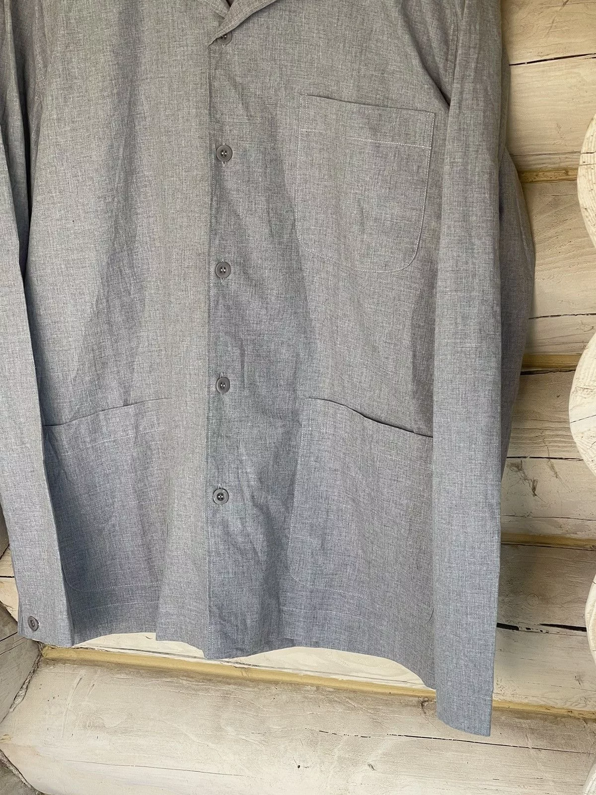 Sunspel Shirts Button Ups Sunspel grey light cotton shirt overshirt style Gray