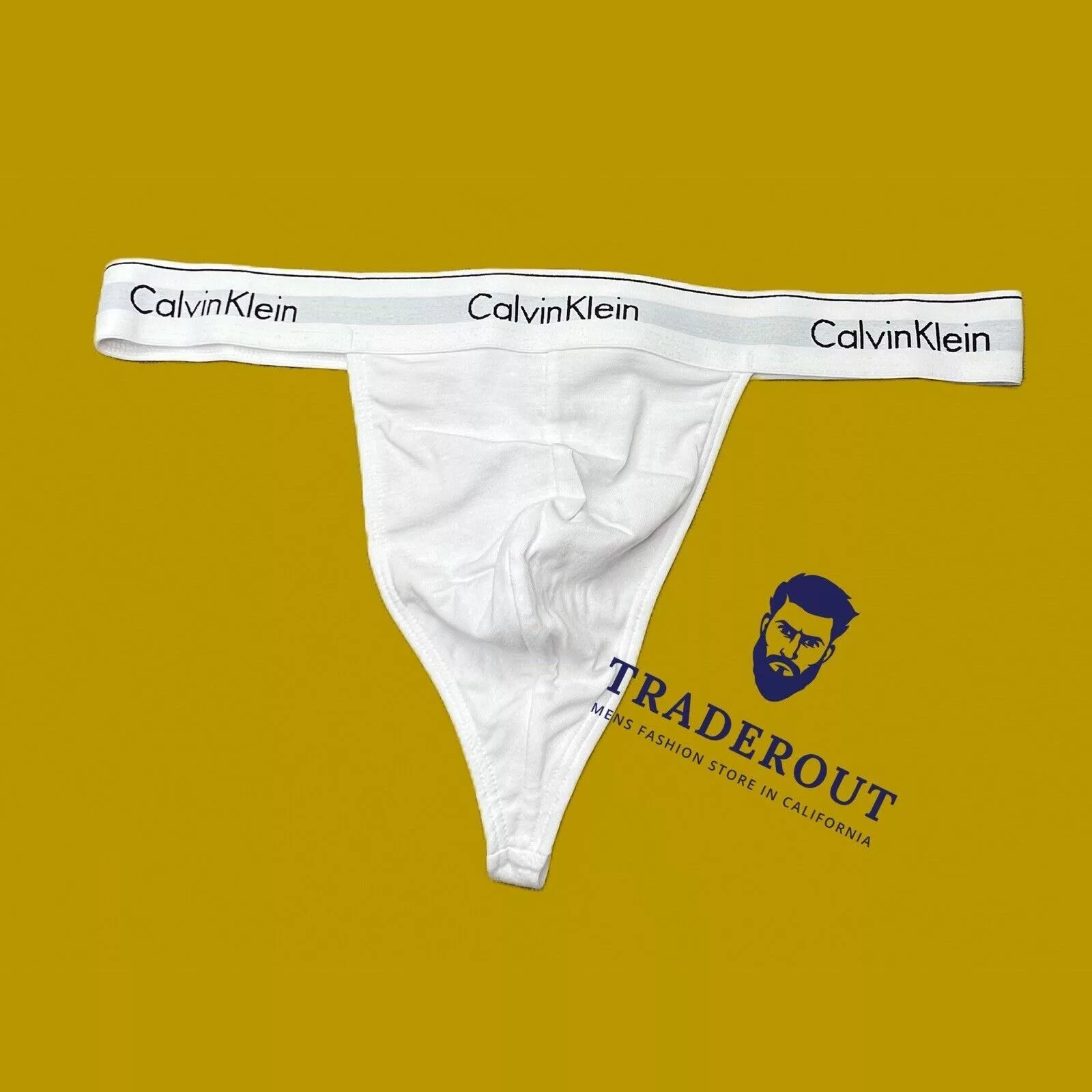 Calvin Klein Socks Underwear Calvin Klein CK mens white modern cotton G-string thong unde