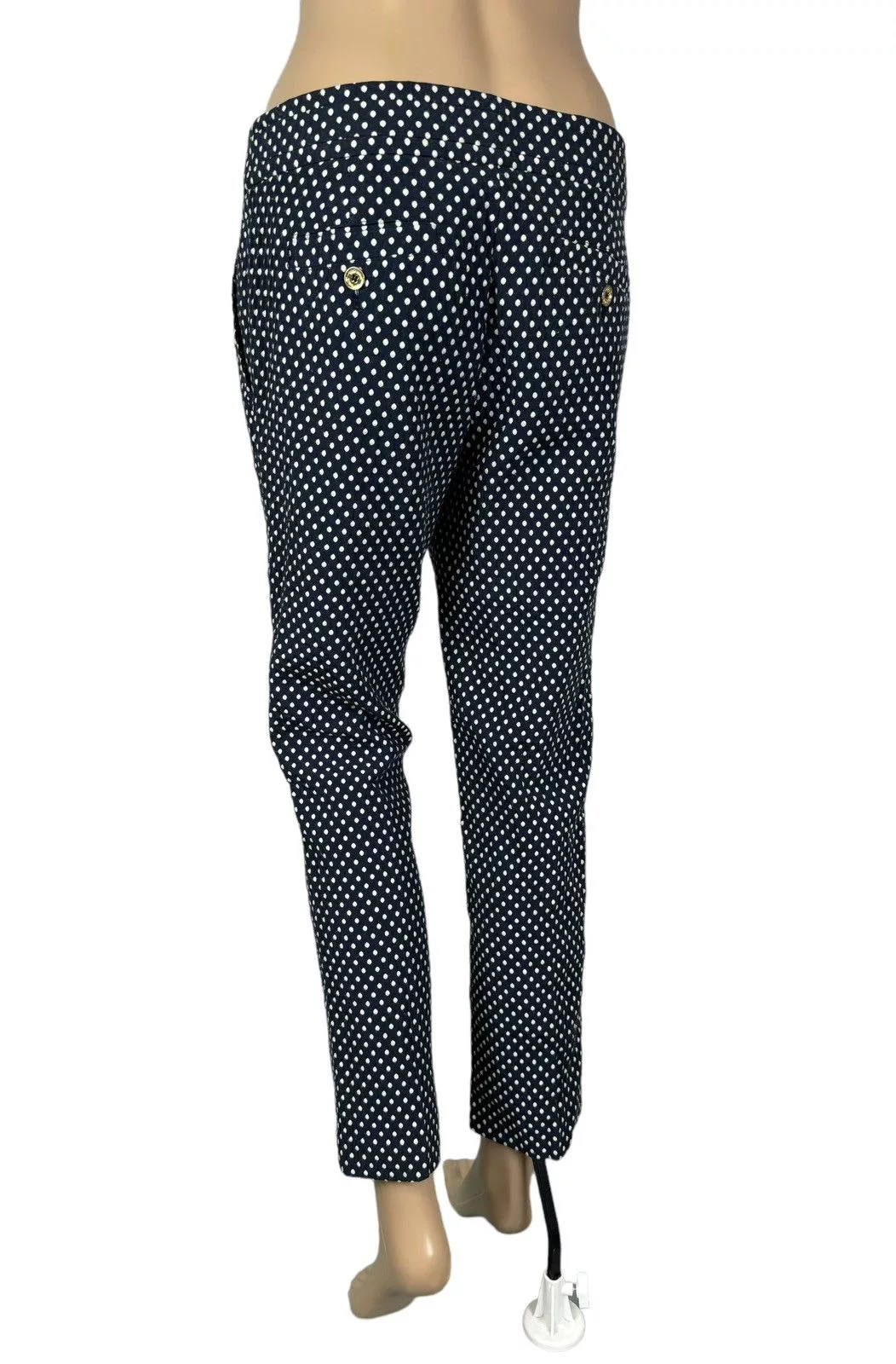 Tory Burch Pants Tory Burch Polka Dot Chino Pants size 6 Blue