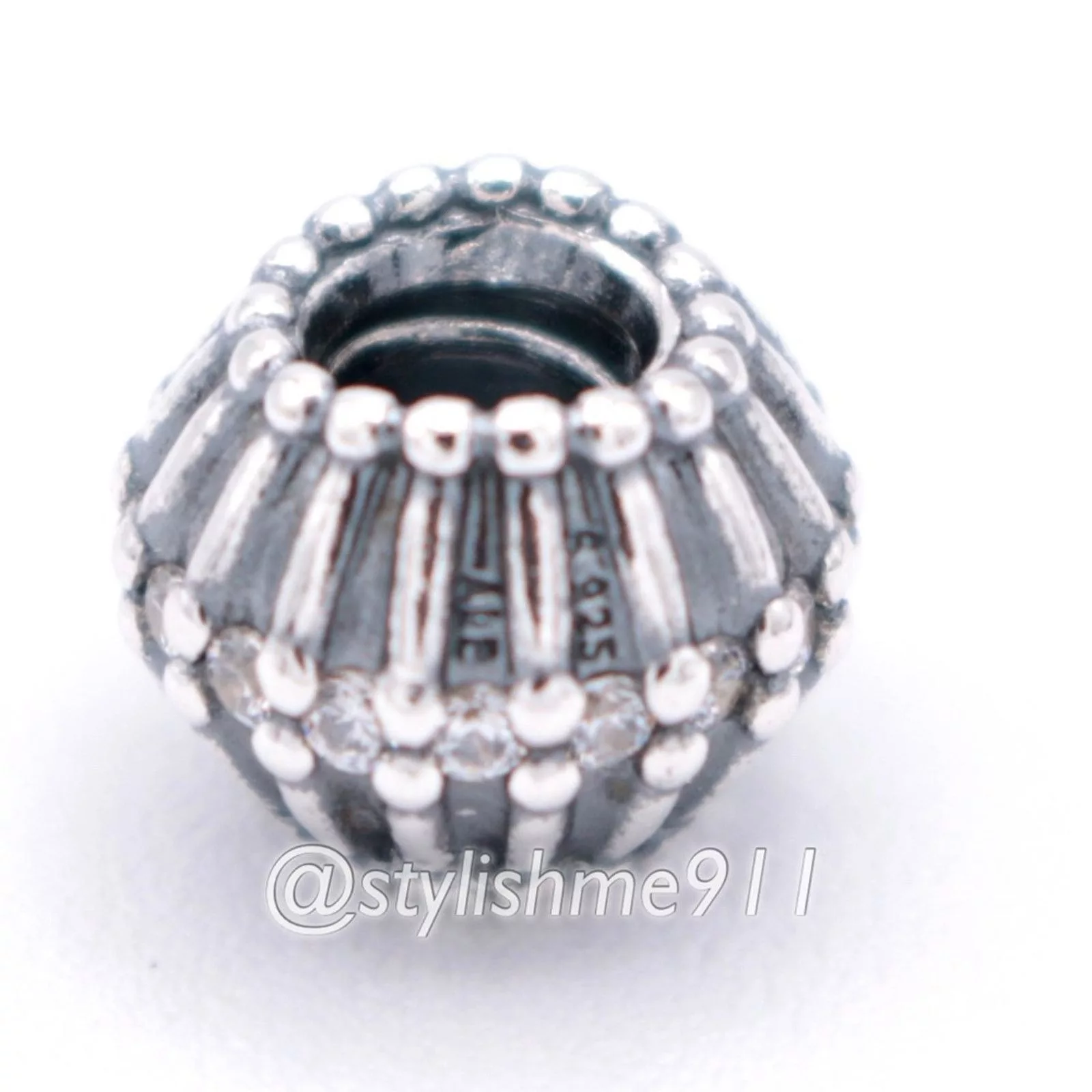 pandora Charms Authentic PANDORA Show Stopper with Black CZ Charm