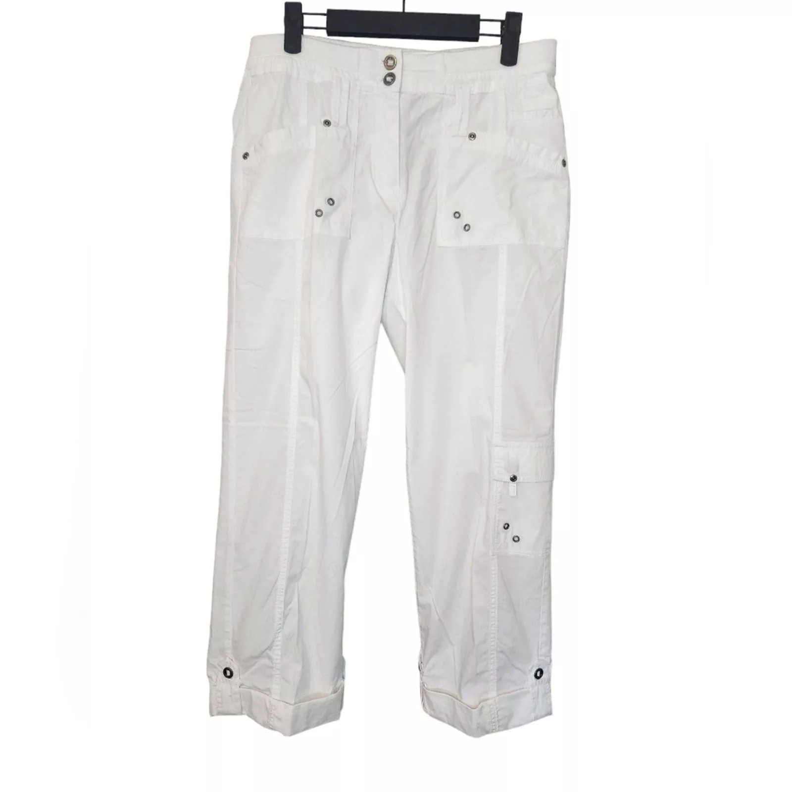 Chicos Pants Chicos Roll Leg Outdoor utility pants in white 0.5 size 6