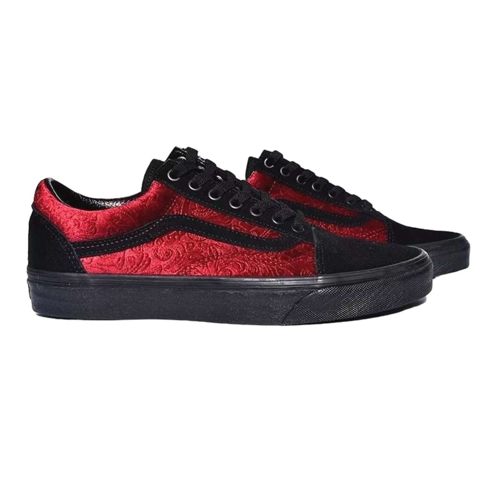 Vans Low Top Sneakers VANS Old Skool Velvet Parisian Night WOMENS SIZE 7 Red