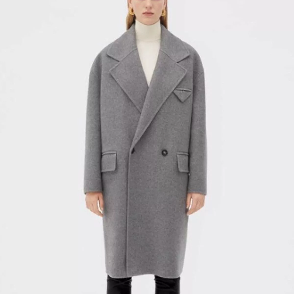 Bottega Veneta Coats Bottega Veneta o1n1vont0724 Double Coat in Grey Gray
