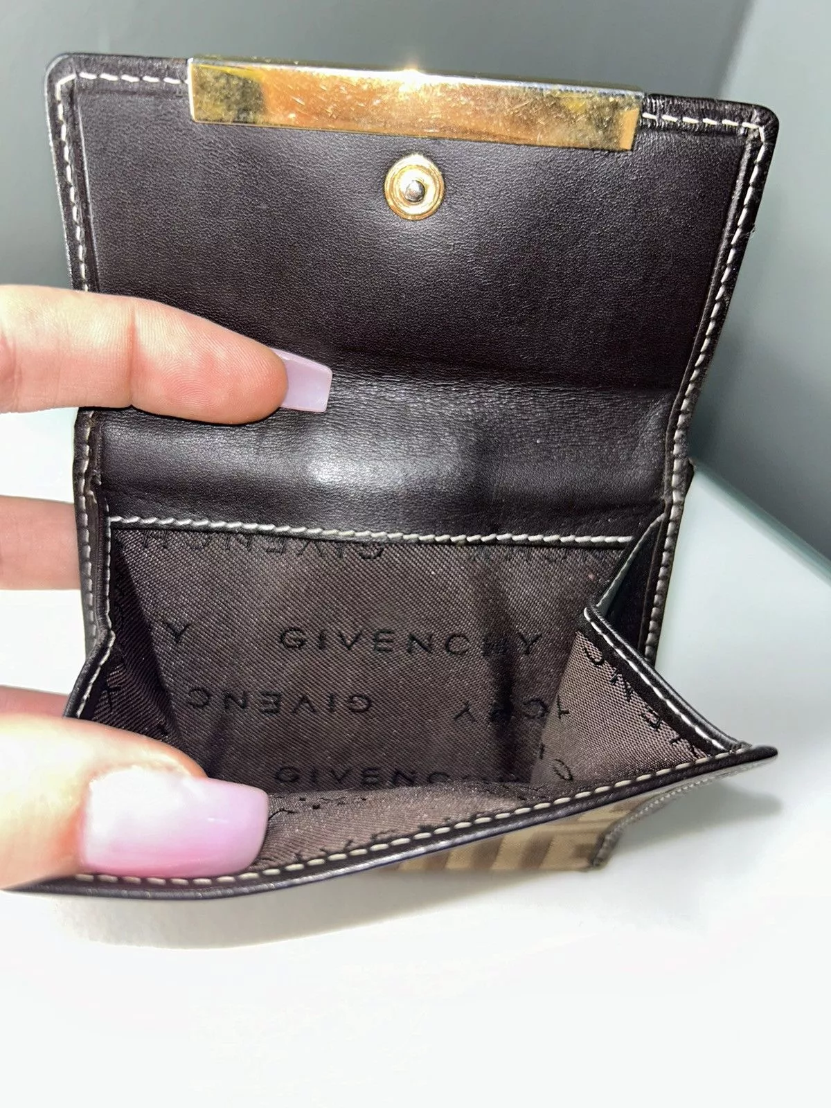 Givenchy Wallets Givenchy Monogram Canvas Compact Wallet YO0064 Brown