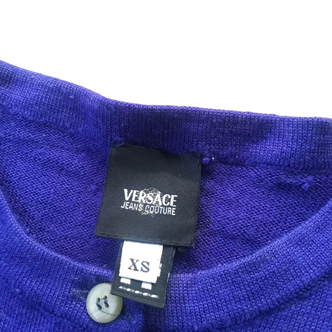Versace Vests Versace Knit Cardigan Blue