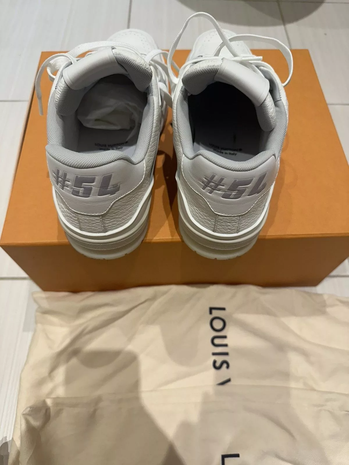 Louis Vuitton Low Top Sneakers Louis Vuitton White & Grey ‘LV Sneaker’