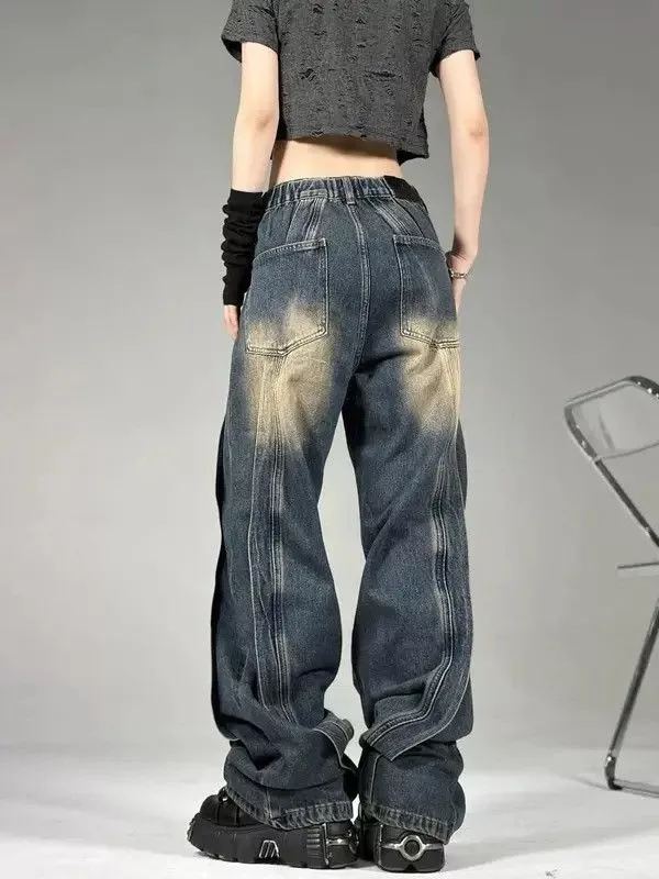 Jean Jeans Washed Retro Jeans Blue Avant-Garde