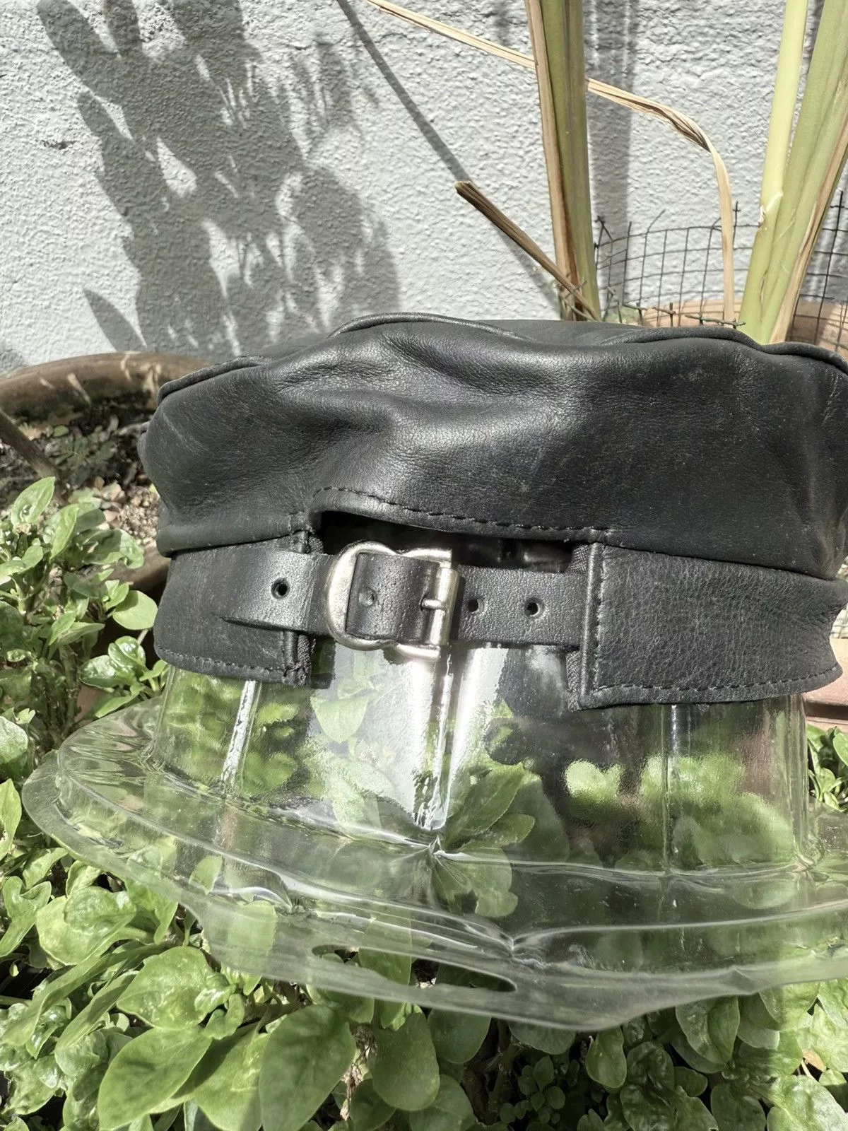 Leather Hats BLACK LEATHER HAT NEWSBOY