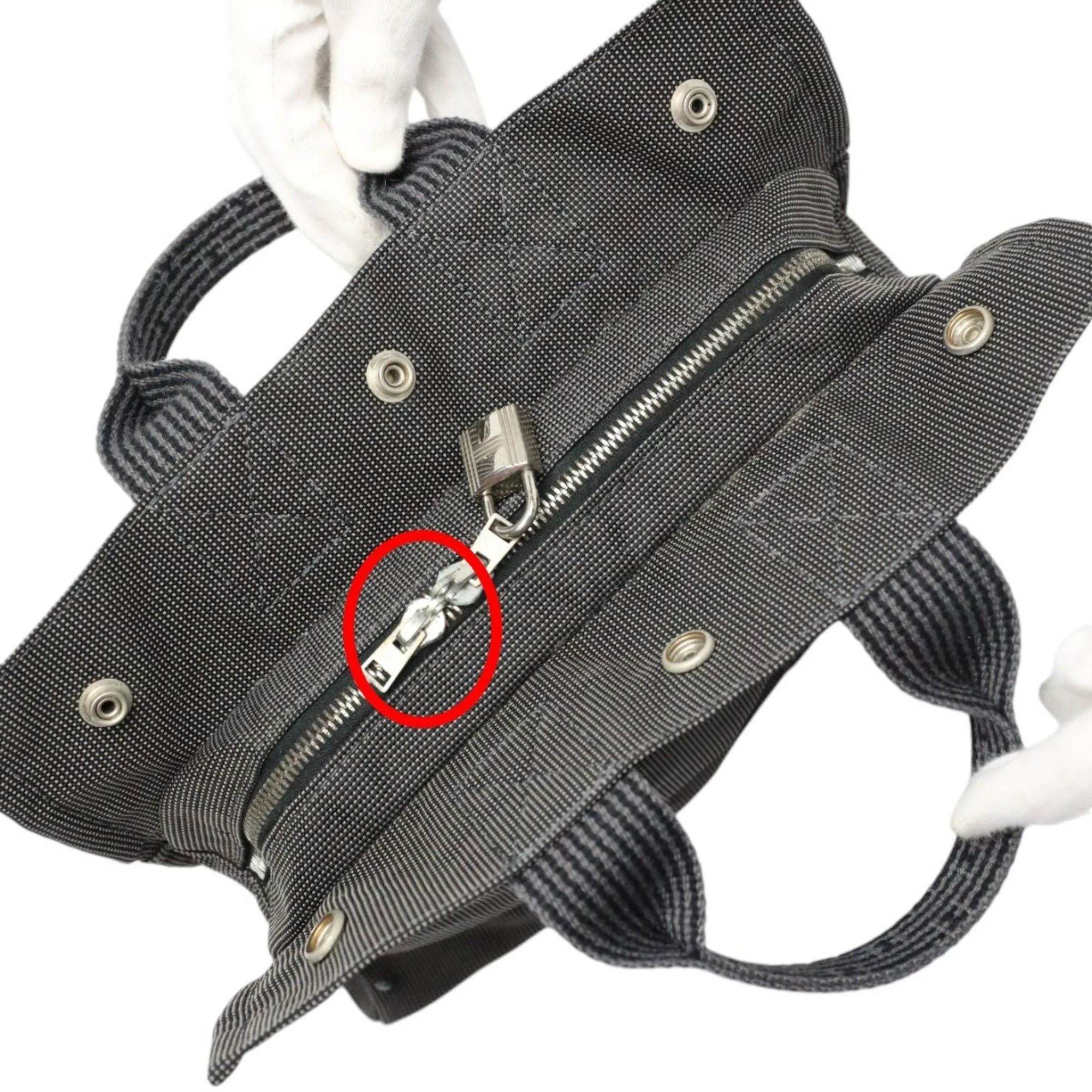 Hermes Other HERMES Handbag Air Line Canvas Grey Gray