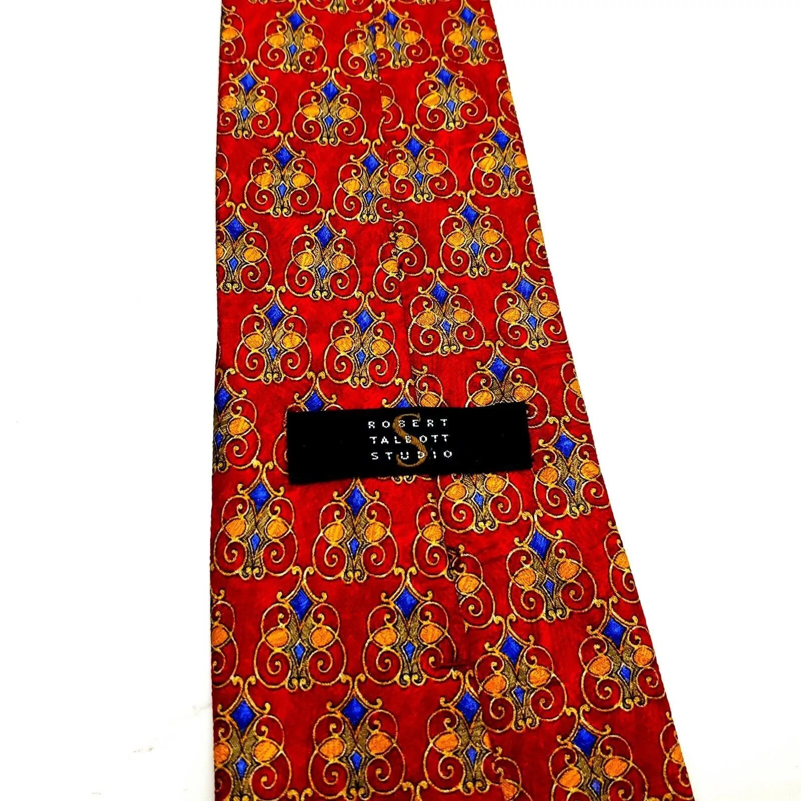 Robert Talbott Ties Pocketsquares Robert Talbott Studio Silk Tie Print Red Short Wide Geometri