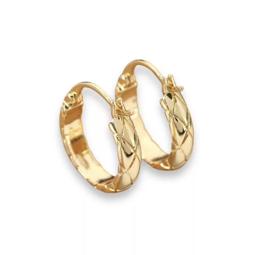 Other Earrings Other Polished Metal Texture Gold Hoop Earrings for Women