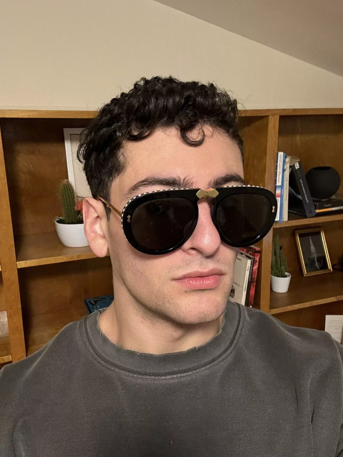 Gucci Sunglasses Gucci Crystal Aviators Black