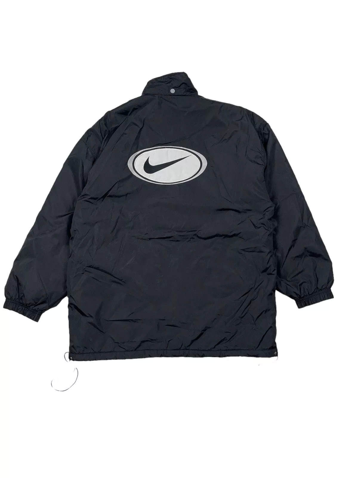 Nike Bombers Nike × Vintage Vintage 90s Nike Puffer Bomber Jacket Big Logo Black