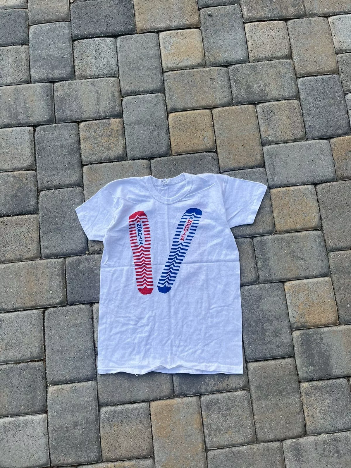 Russell Athletic Short Sleeve T Shirts Russell Athletic × Vintage Vintage 70s Russell Athletic Nordica Ski Tee White Streetwear
