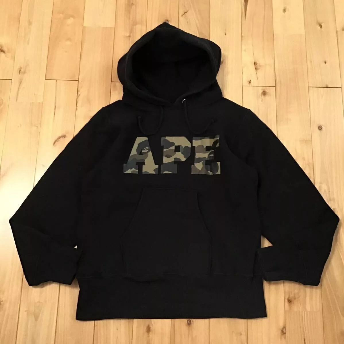 Bape Sweatshirts Hoodies Bape × Champion CHAMPION × BAPE camo Reverse Weave pullover hoodie APE Black