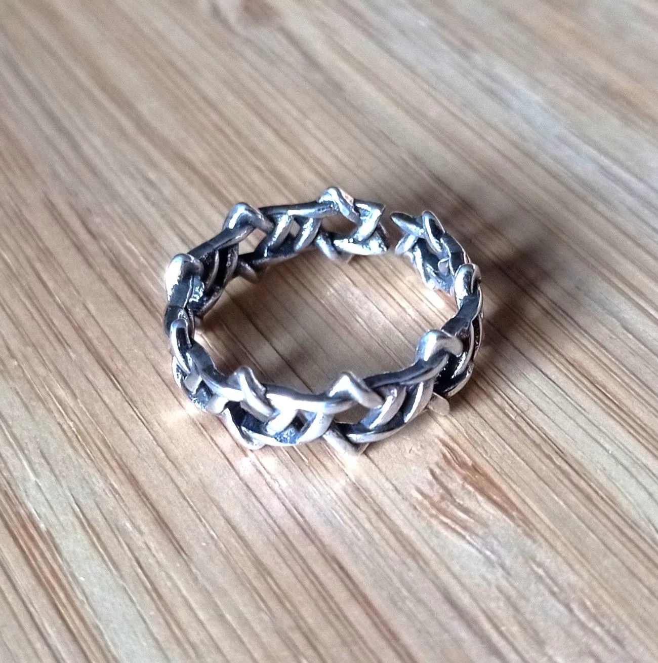Designer Jewelry Watches Designer × Vintage Stunning Shine Galaxy Stars Chain Silver Ring Rave Unique