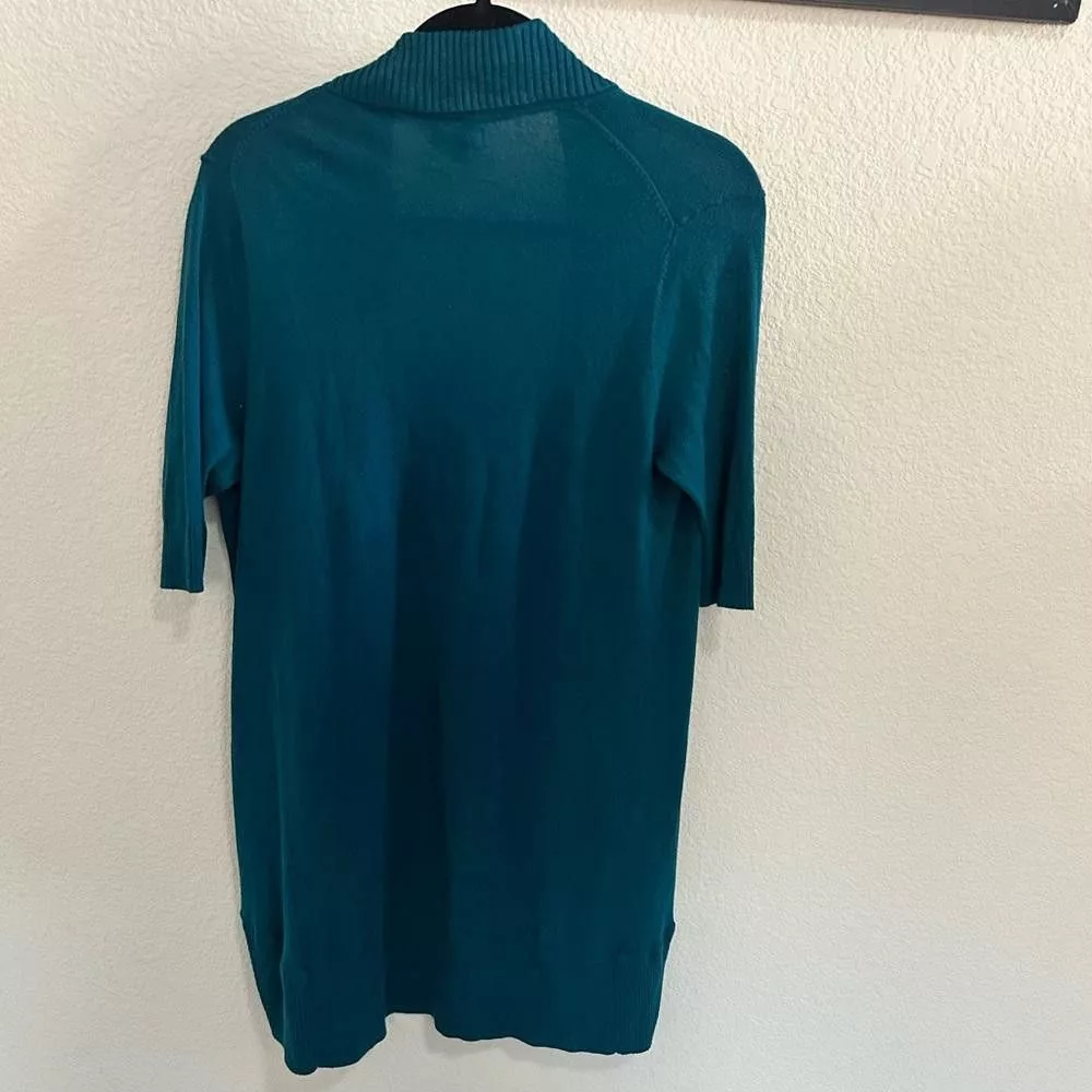 Express Sweaters Express Short Sleeve Open Shawl Cardigan Teal Blue Medium