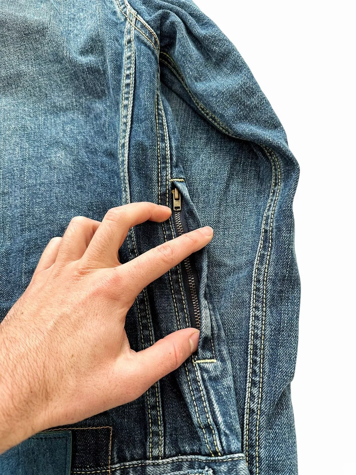 Visvim Denim Jackets Visvim Sz2 16SS SS 101 Damaged Indigo Jacket Blue