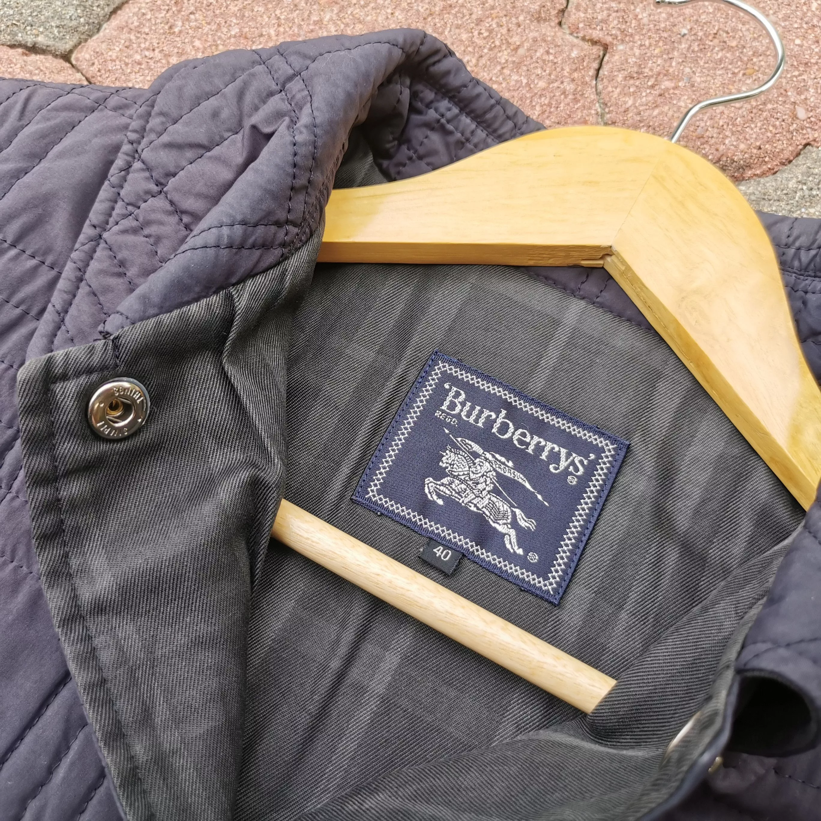 Burberry Light Jackets Vintage Burberry Button Jacket Blue